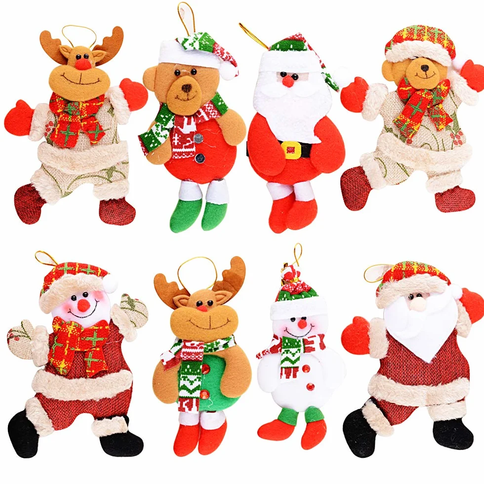 MEJOSER 8 Piezas Adornos Navidad Colgantes Papá Noel Decoración Navideña Manualidades