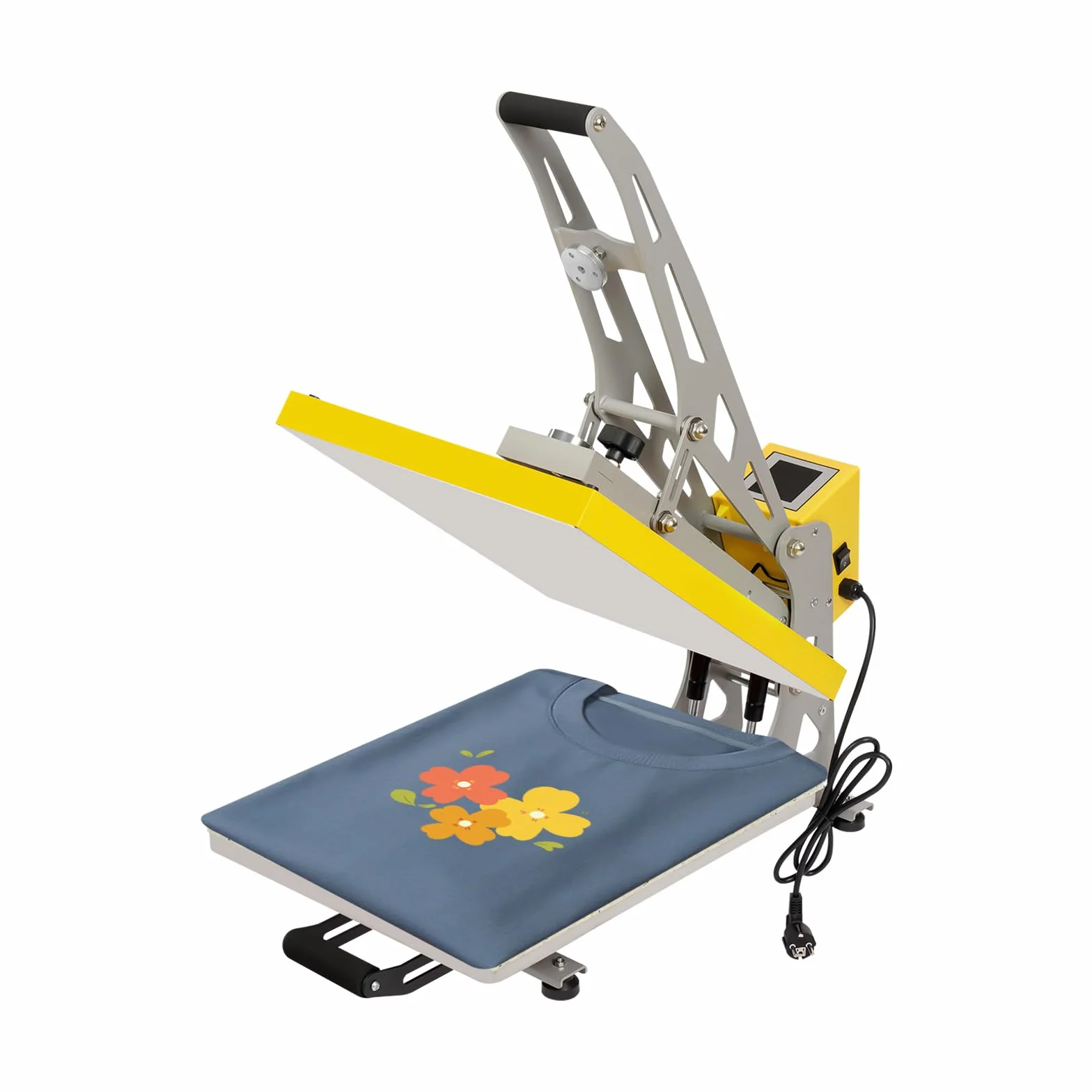 2500 W, 40 x 50 cm, Mini Prens Térmica, Máquina Plotter, Semiautomática, Prens Térmica, Prens Para Transferencia, Color Amarillo