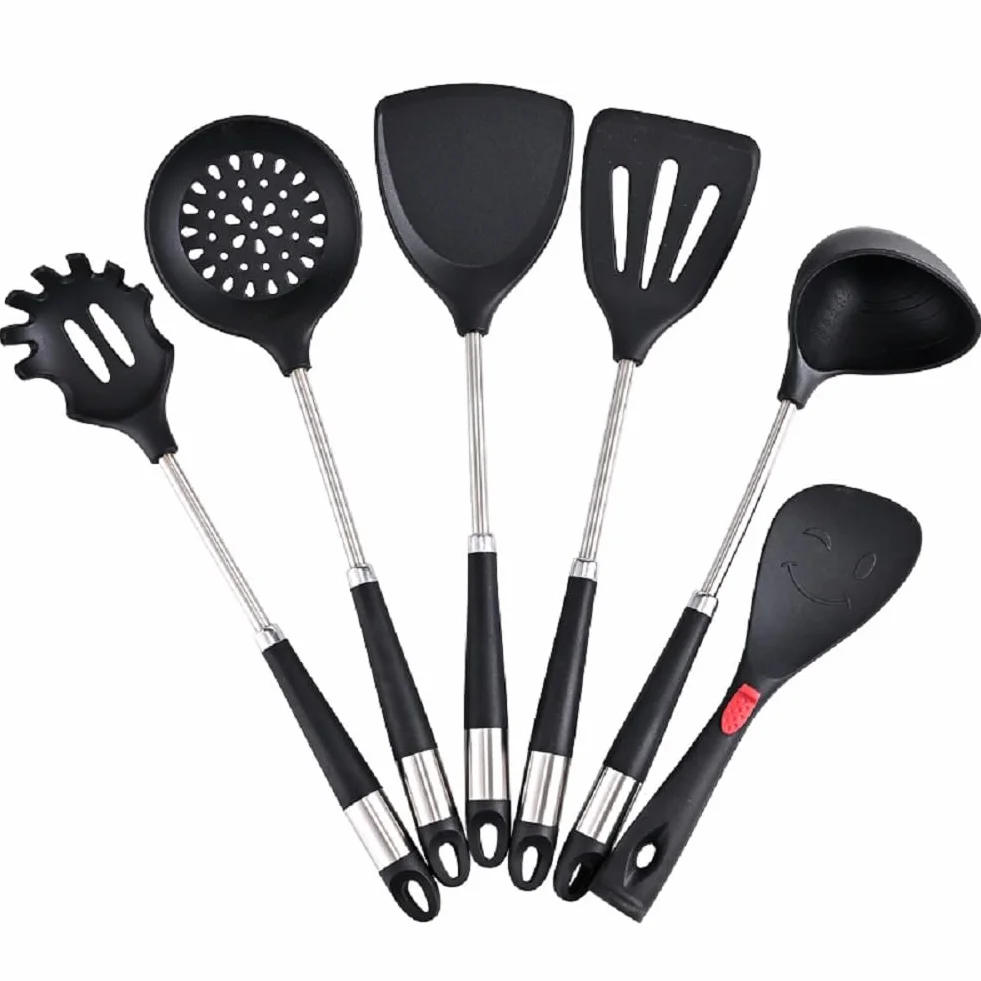 Juego de espátulas de silicona, resistentes al calor, sin BPA, aptas para lavavajillas, incluye cuchara ranurada, perfecto para cocina, paquete de 6