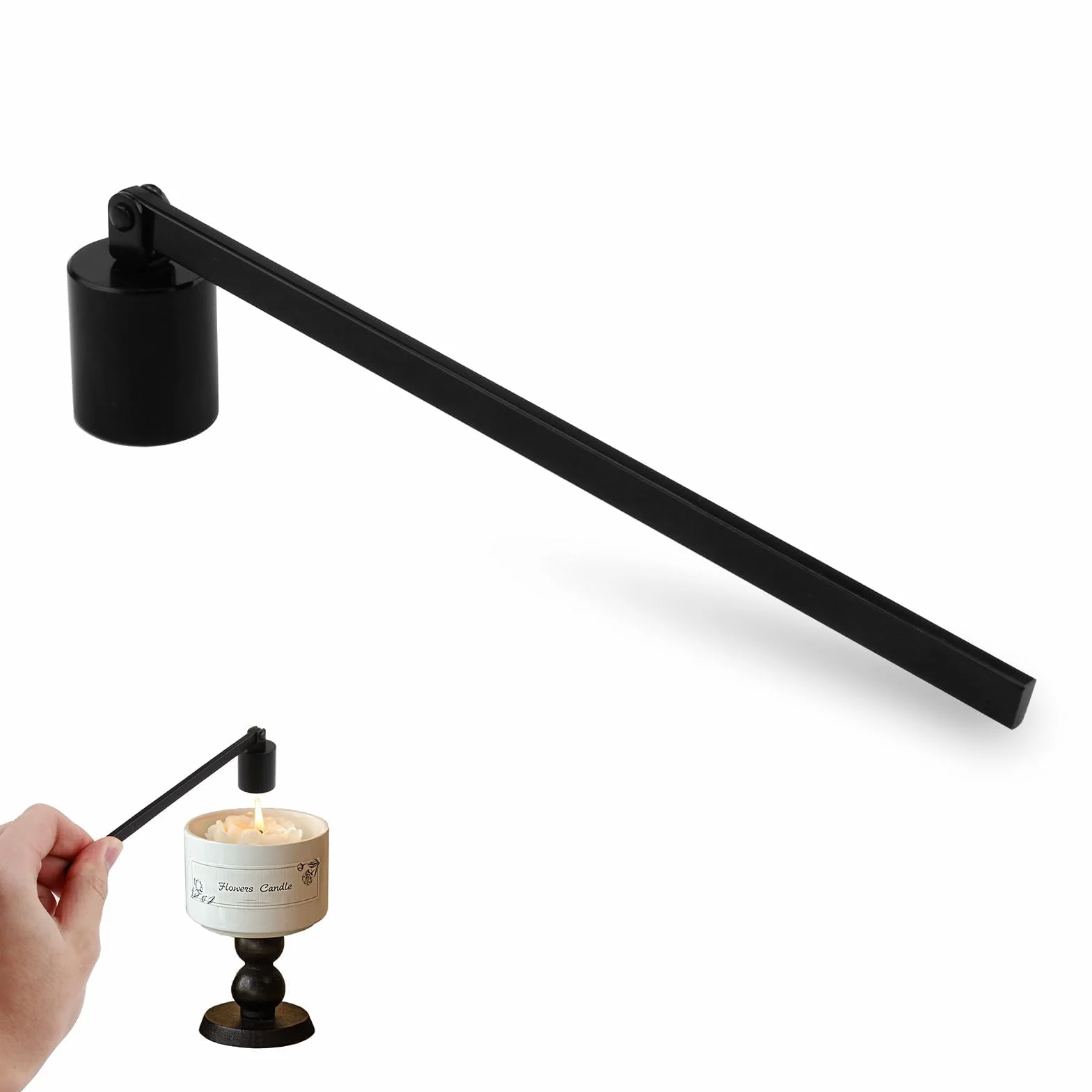 Apaga Velas con Mango Largo, Apagador de Velas de Acero Inoxidable, Extintor de Velas para Apagar Las Llamas de Velas Aromáticas y Velas de Té