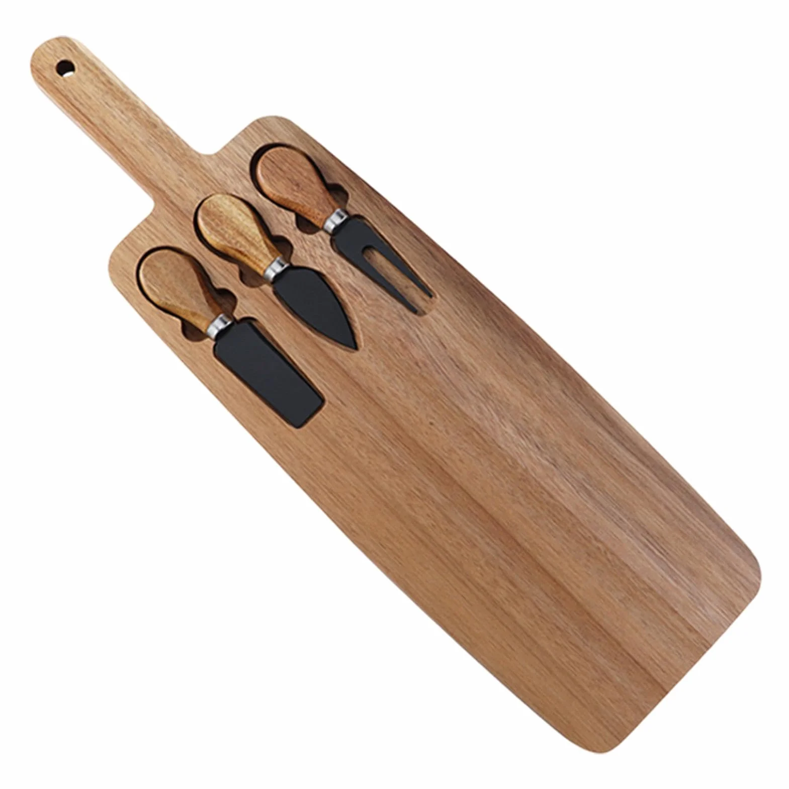 Juego de tablas de queso de madera con asas para cortar cocina y embutidos