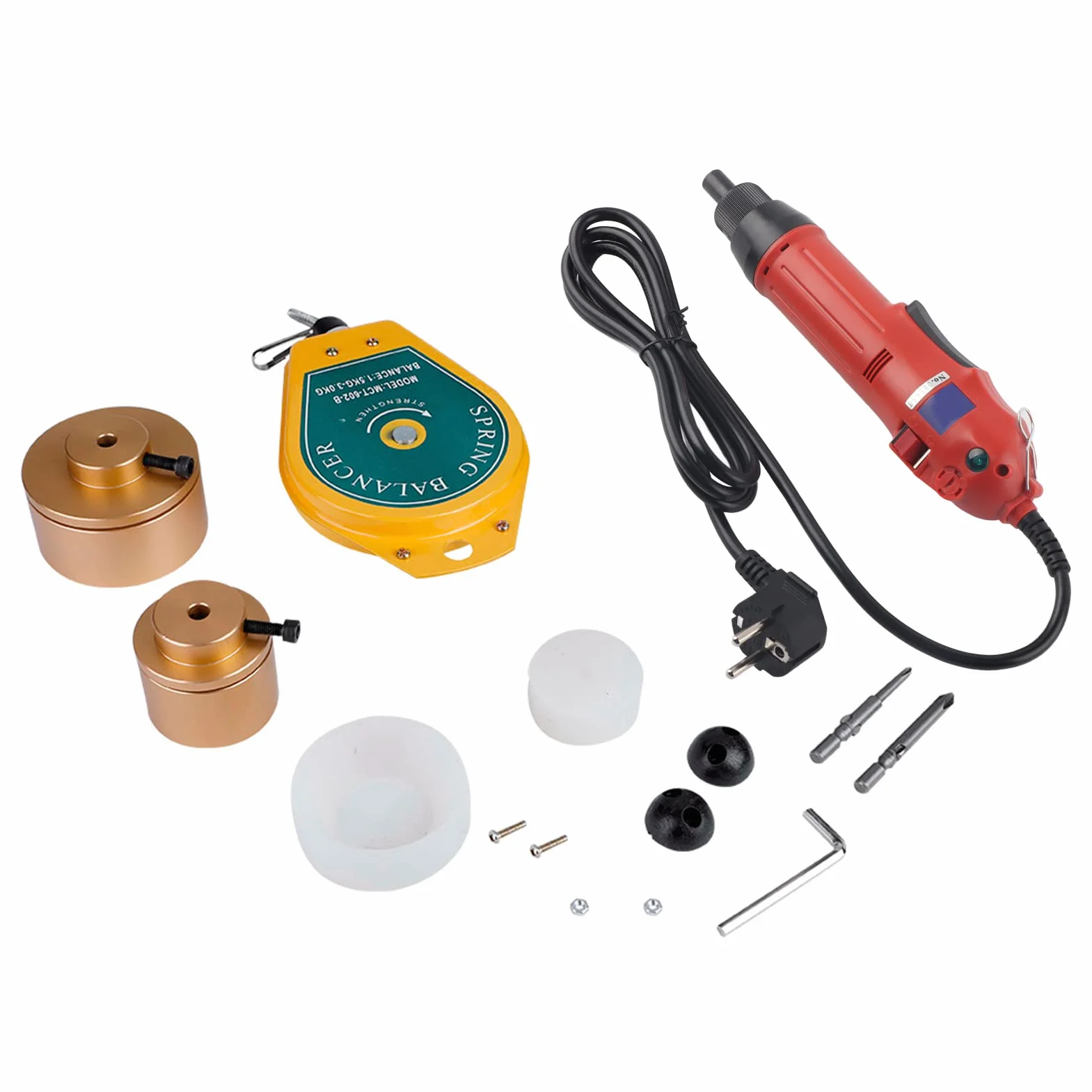 ViaGasaFamido Máquina Taponadora de Botellas Eléctrica de Mano de 1 a 50 Mm, Fácil de Transportar, Motor Importado, Resistente Al Desgaste, Amplia Aplicación, CA 220 V de 50 a 60 Hz, 80 W, de