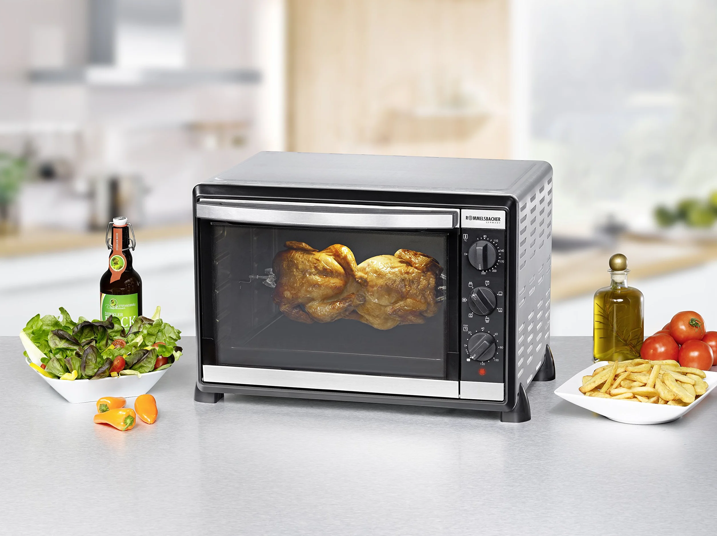 Rommelsbacher BG 1805/E - Horno para asado, 1800 W, color plata