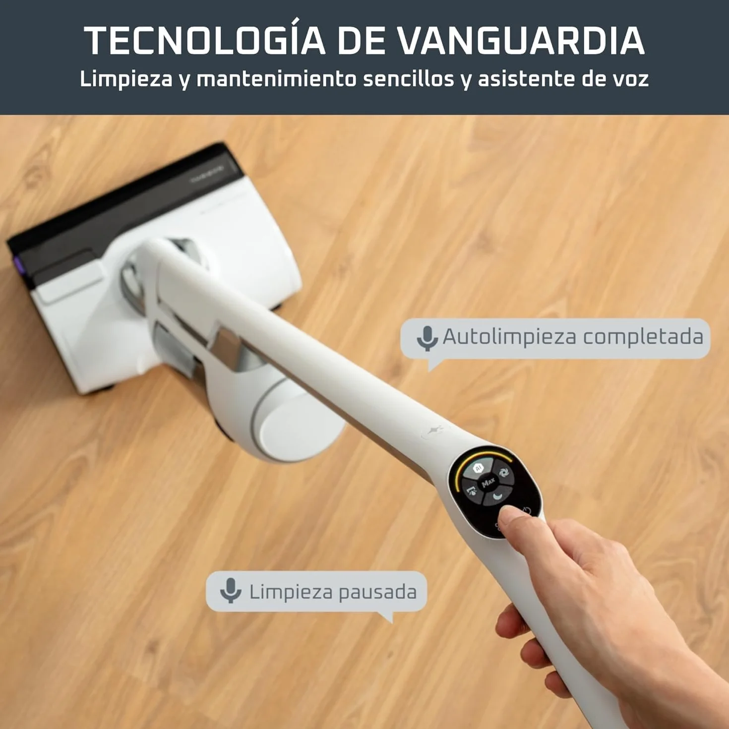 Rowenta X-Clean 10, Aspiradora Fregona Eléctrica Sin Cable, Tecnología Wet & Dry y Dual Edge, Autolimpieza y Secado Automático, Gran autonomía y pantalla LED, Ligera, Flexible, GZ7540WO