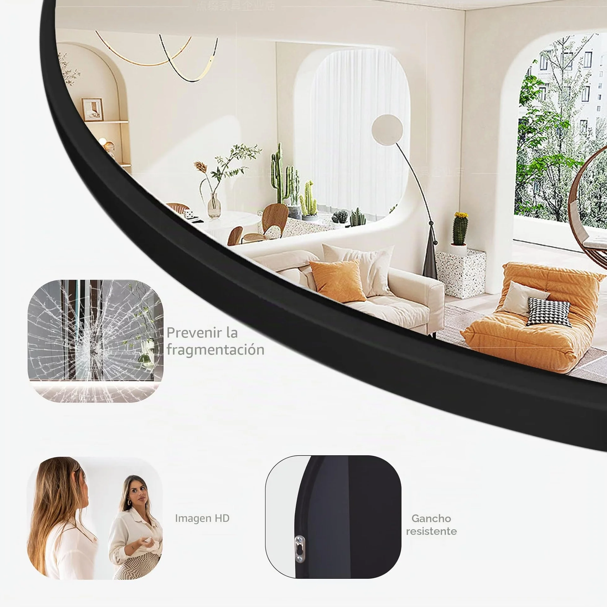 COFENY Espejo de Pie Cuerpo Entero Curvado, Espejos Grandes de Pared con Marco de Aluminio 161 x 52 cm, Espejo de Pie Inclinado o Colgante para Salón, Dormitorio, Entrada, Dorado