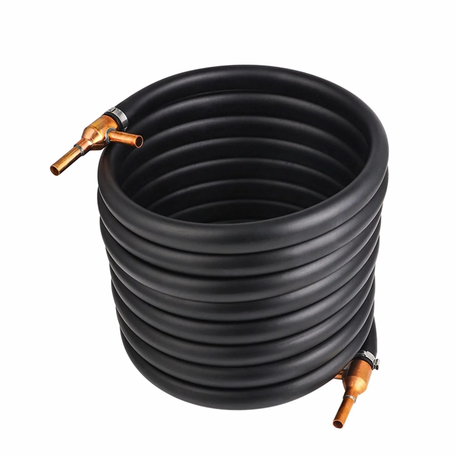 Enfriador de Mosto Intercambiador de calor hierba Interflamiento Controlador con tubos cobre, cerveza enrollante vino enfriador refrescante Manchine Housebrew Herramientas Cobre puro