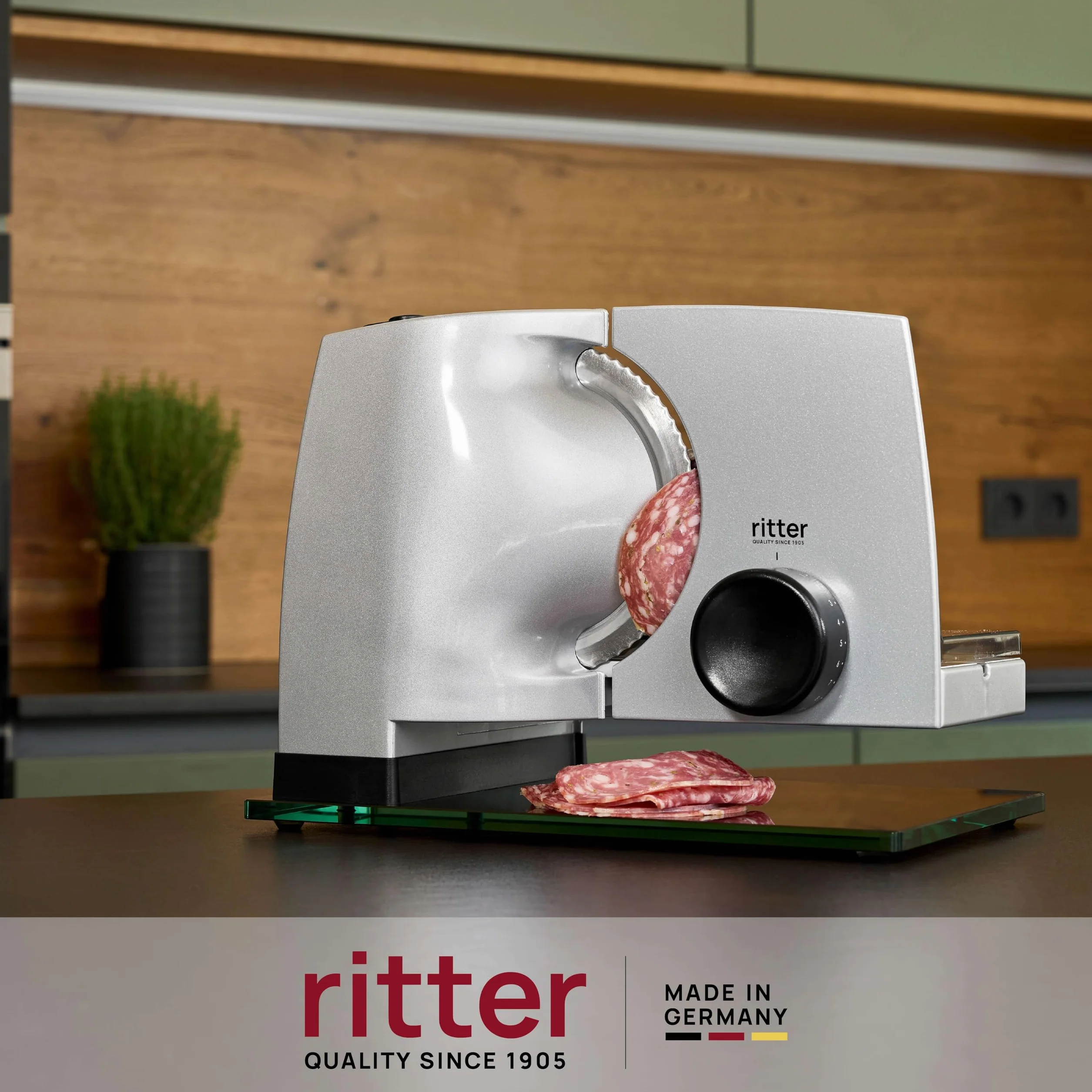 ritter sono 1 Cortadora de Alimentos Eléctrica y Rebanadora de Pan de Metal
