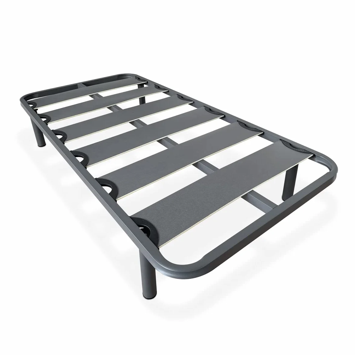 mattfy - Cama Completa con Colchón Kloe Reversible + Somier de Láminas Reforzado con 4 Patas Cilíndricas Metálicas Roscadas, 90 x 190