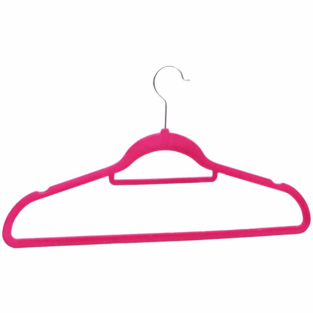 Juego de 20 perchas de terciopelo rosa con gancho giratorio de 360 grados, antideslizante, plástico y metal, 44,5 x 23,5 cm, con barra para pantalones, ahorro de espacio para camisas