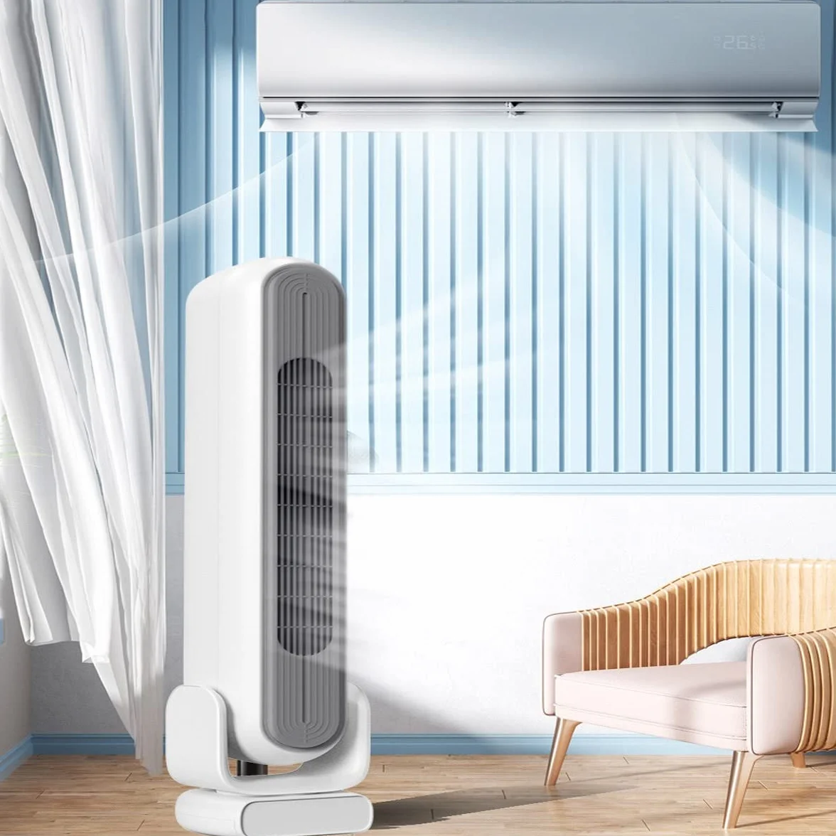 Ventilador de Piso sin aspas, circulador de Aire, Ventilador de Escritorio portátil, con Control Remoto, Opciones de 4 velocidades, oscilación de 80 °, for Dormitorio, Sala de Estar, Cocina
