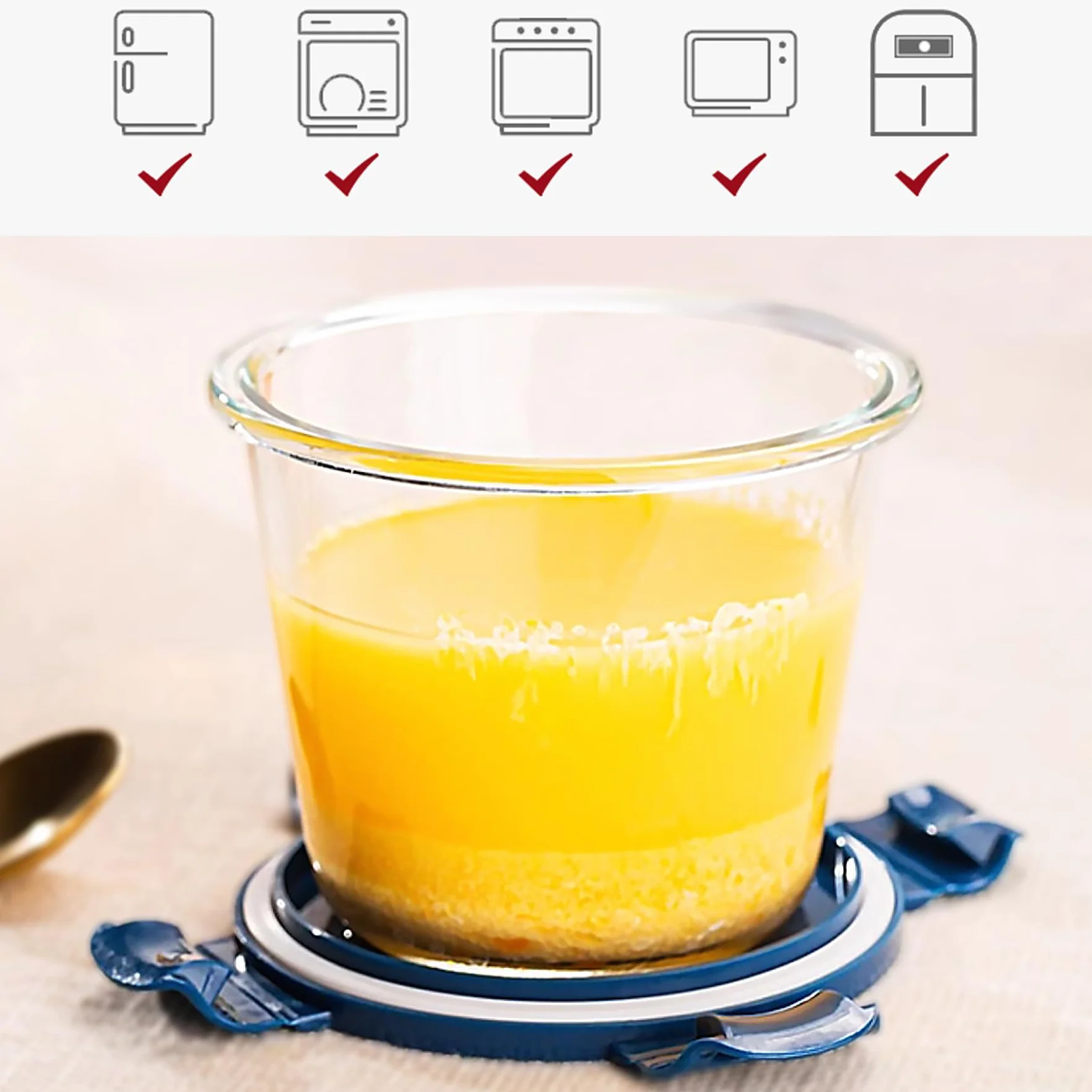 Recipientes de vidrio para almacenamiento de alimentos, recipientes de sopa de vidrio de 21 onzas con tapas, recipientes de vidrio para preparación de comidas, aptos para congelador,