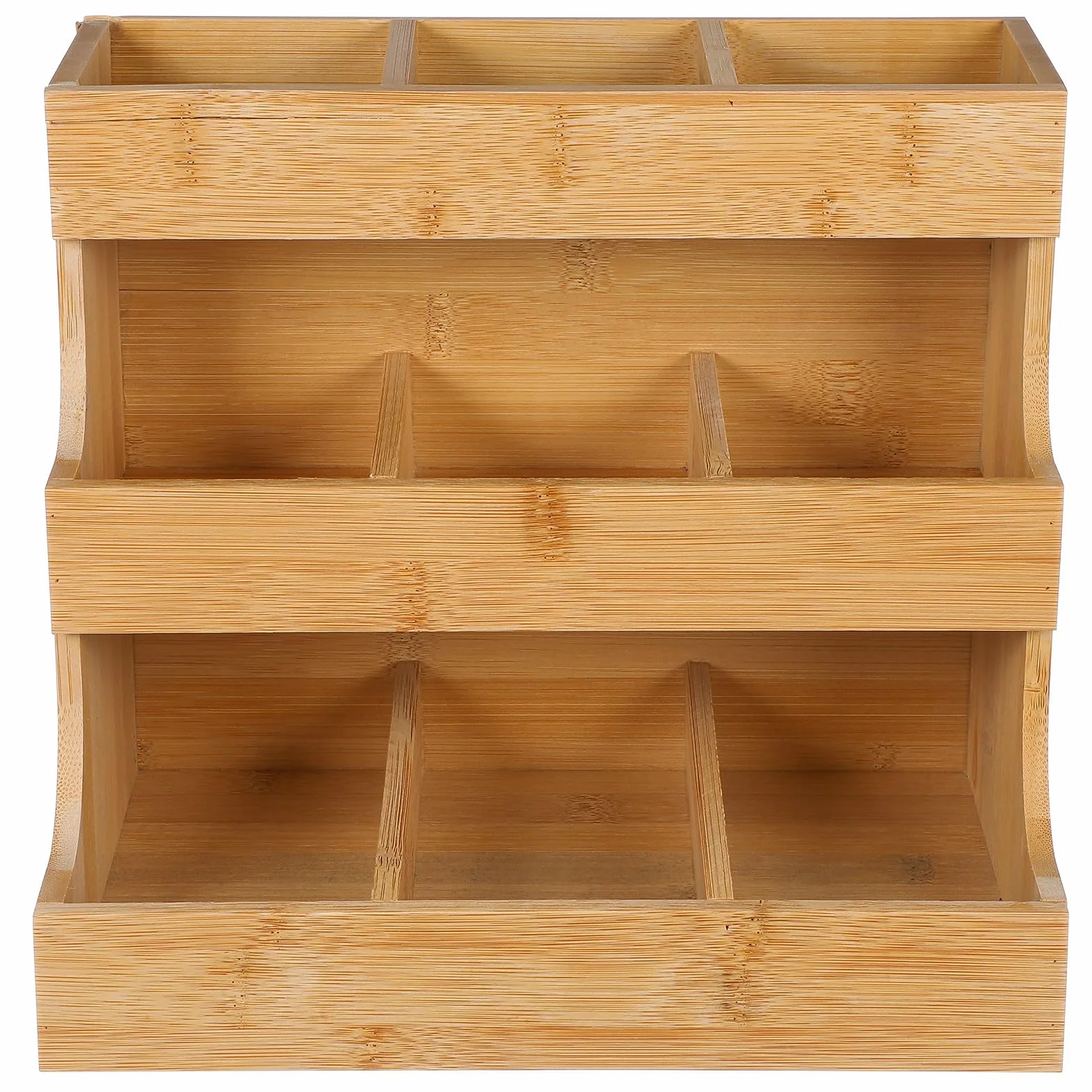 Uonlytech Soporte de Madera para Bolsitas de Té Café y Azúcar Organizador Compacto de Sobremesa Adecuado para Hogar Oficina y Cafetería Almacenamiento Funcional y Decorativo