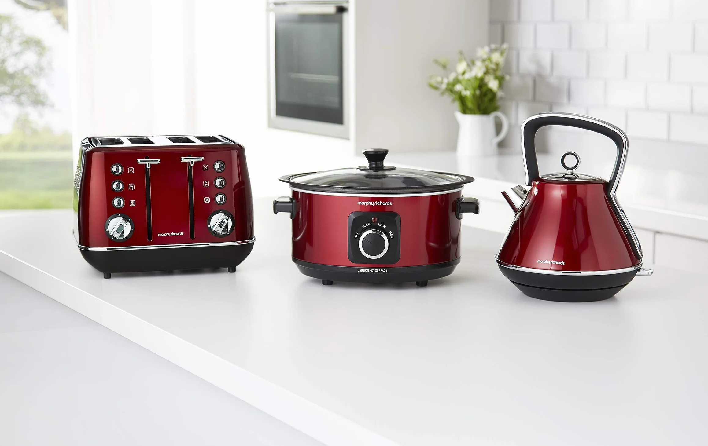 Morphy Richards Sear and Stew 460014 Olla de Cocción Lenta 3,5 L Rojo