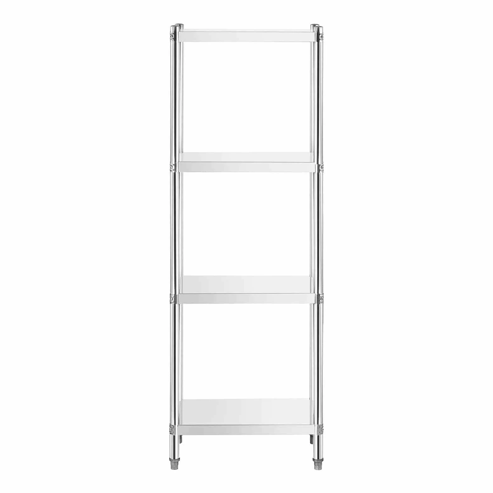 Royal Catering Estantería De Metal Estante Metálico RCER-6040 (Dimensiones: 60 x 40 x 180 cm, Hasta 200 kg, 4 estantes, Acero inoxidable)
