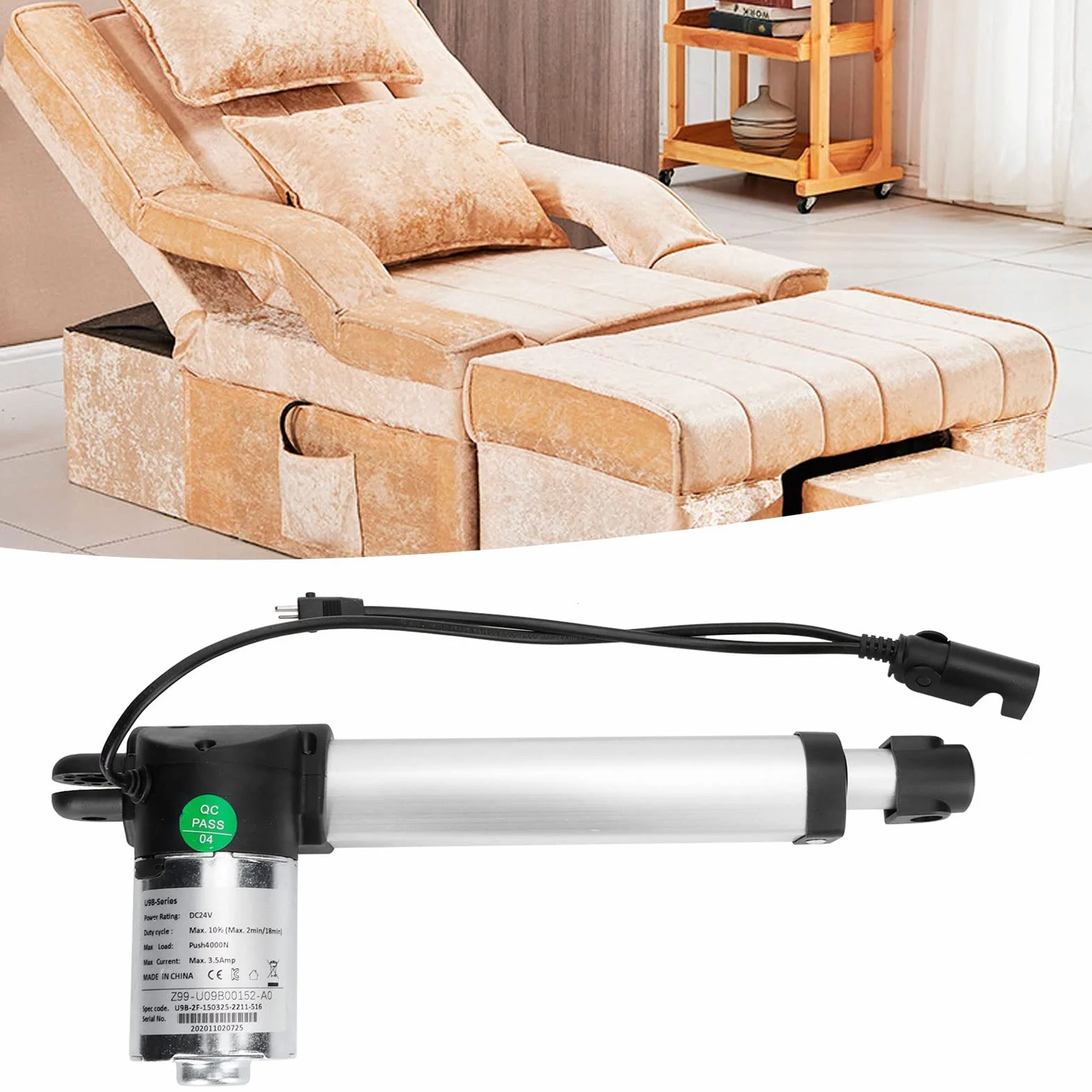Kit de Repuesto de Motor reclinable eléctrico, actuador Lineal de Motor de sillas Elevadoras reclinable eléctrico DC24V Universal para sillón de Masaje de sofá