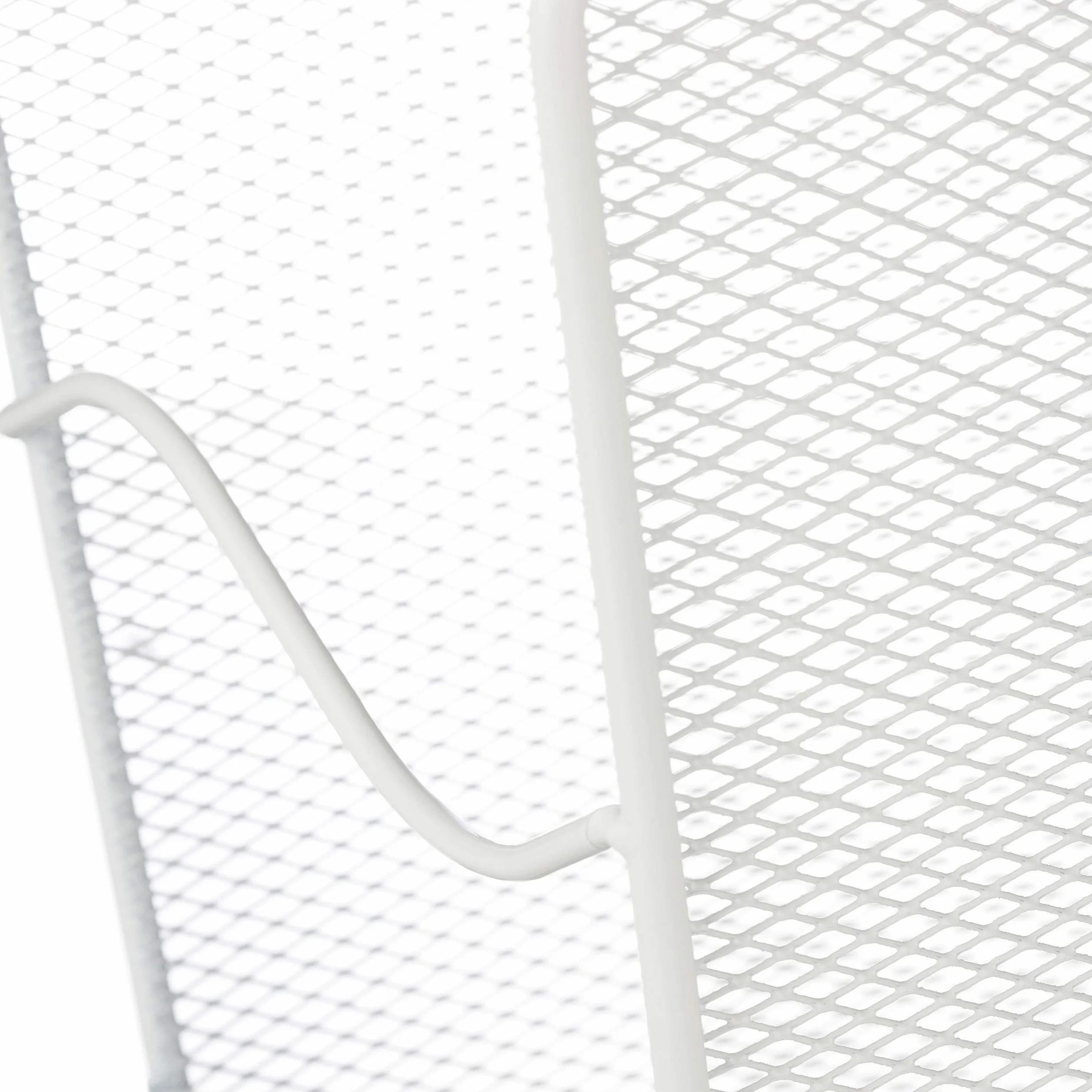 Relaxdays Revistero Metálico Organizador de Revistas de Pie Malla 27 x 39 x 17 cm Blanco