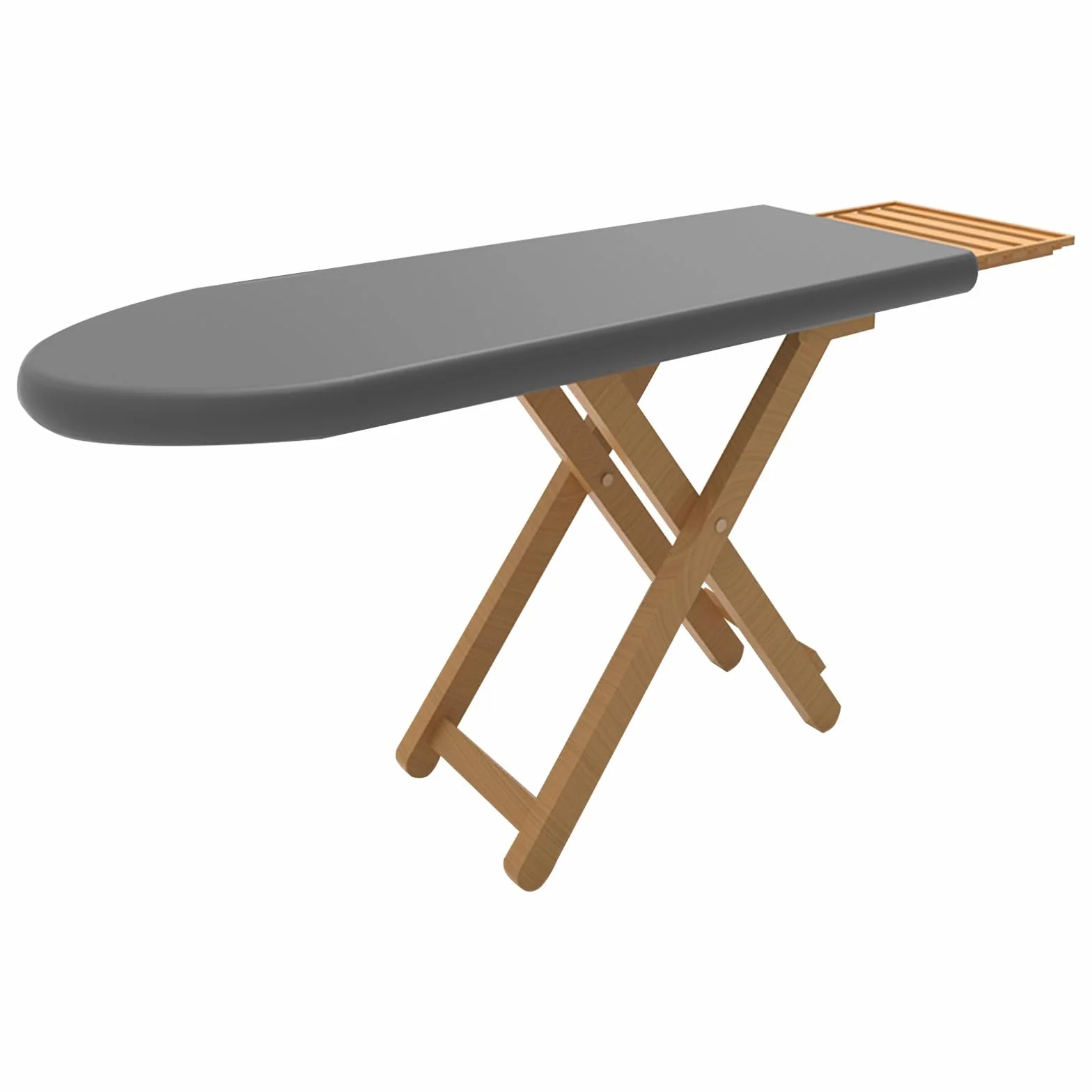 Tabla de Planchar Madera Resistente, Mesa Planchar Plegable con Soporte de Hierro para el Hogar y el Lavadero, Ajustable en 3 Alturas