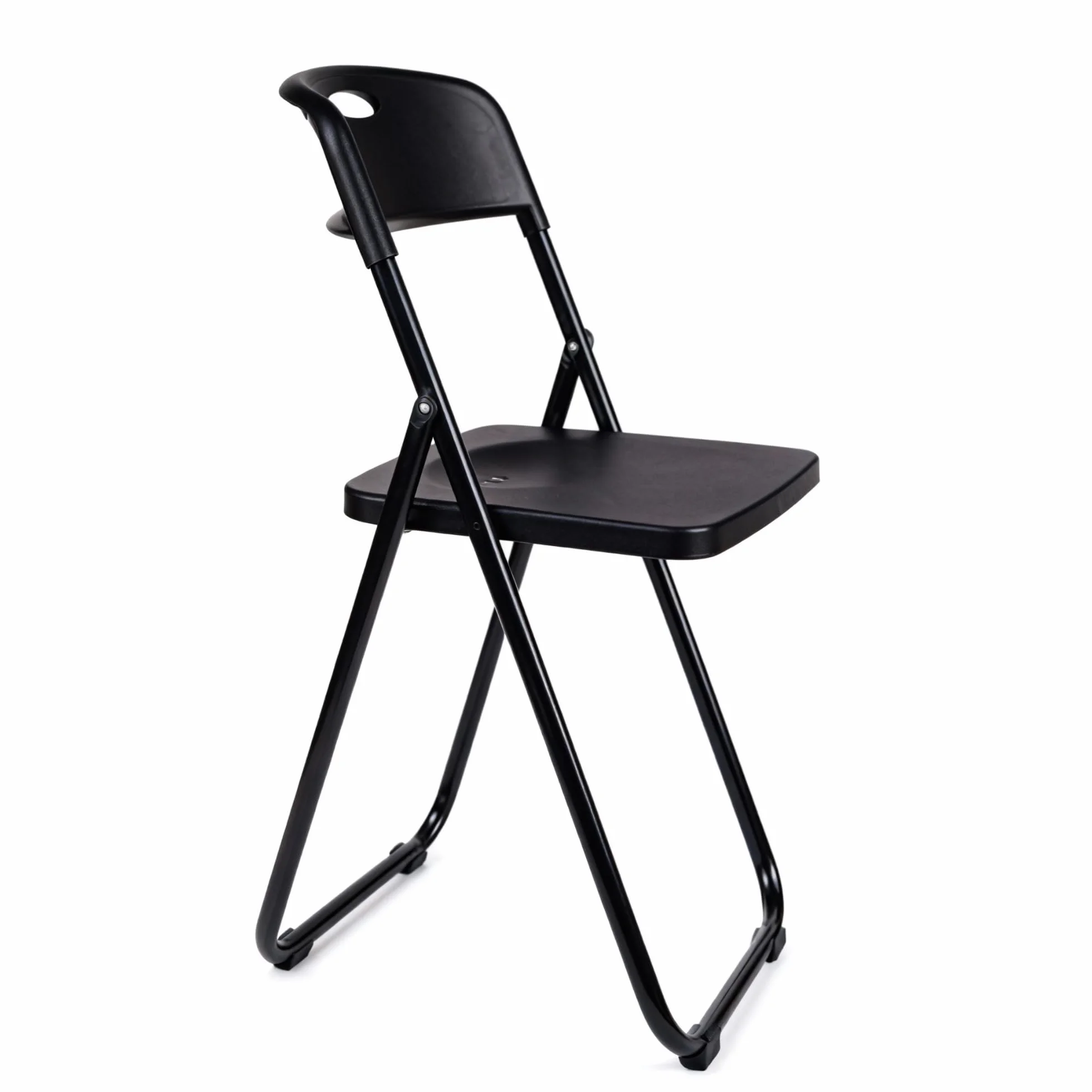 Pack Mesa Plegable 180 cm + 6 Sillas Negras Plegables - Conjunto Mobiliario Multiusos - Estructura Hierro Reforzado - Ideal Formación, Catering y Oficinas - Pack para Eventos Profesional