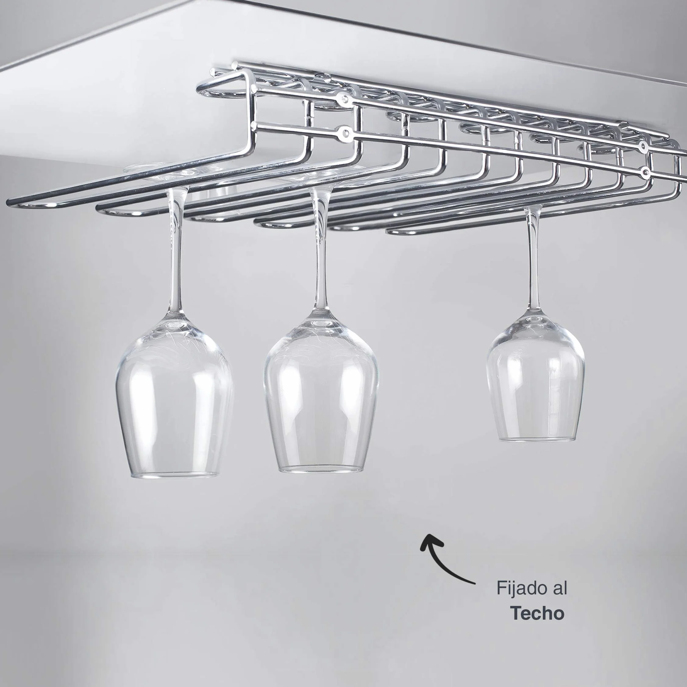 LACOR Colgador de Copas Acero Inoxidable Soporte Techo Pared 45 x 31 cm