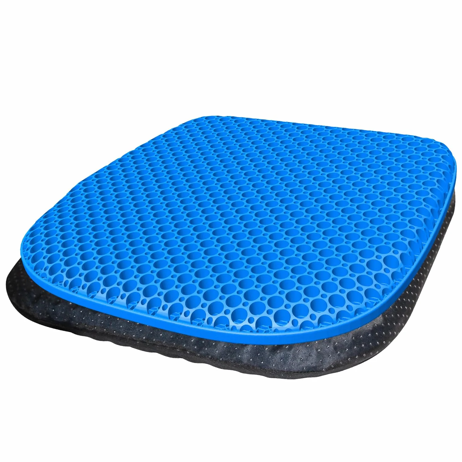 Cojín grande de gel para sentarse durante mucho tiempo de 17.7 x 17.7 pulgadas con funda antideslizante, suave y transpirable, cojín de silla, cojín de asiento de coche, cojín de asiento de