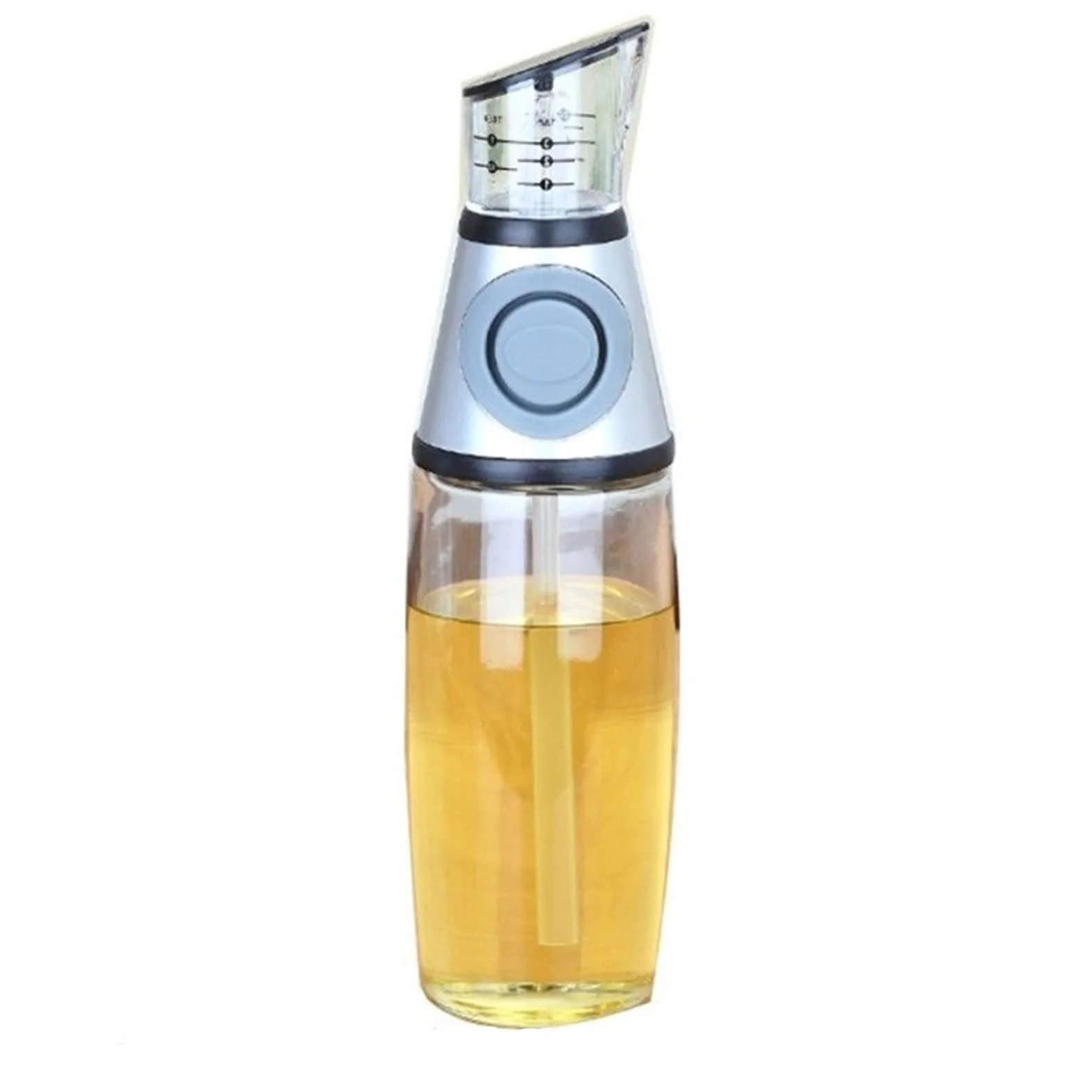 Tarros de especias Botella de vinagre con vertedor de vinagre sin goteo, controla fácilmente la ingesta de grasa. Dispensador de aceite, botella dispensadora de aceite de medición de presión