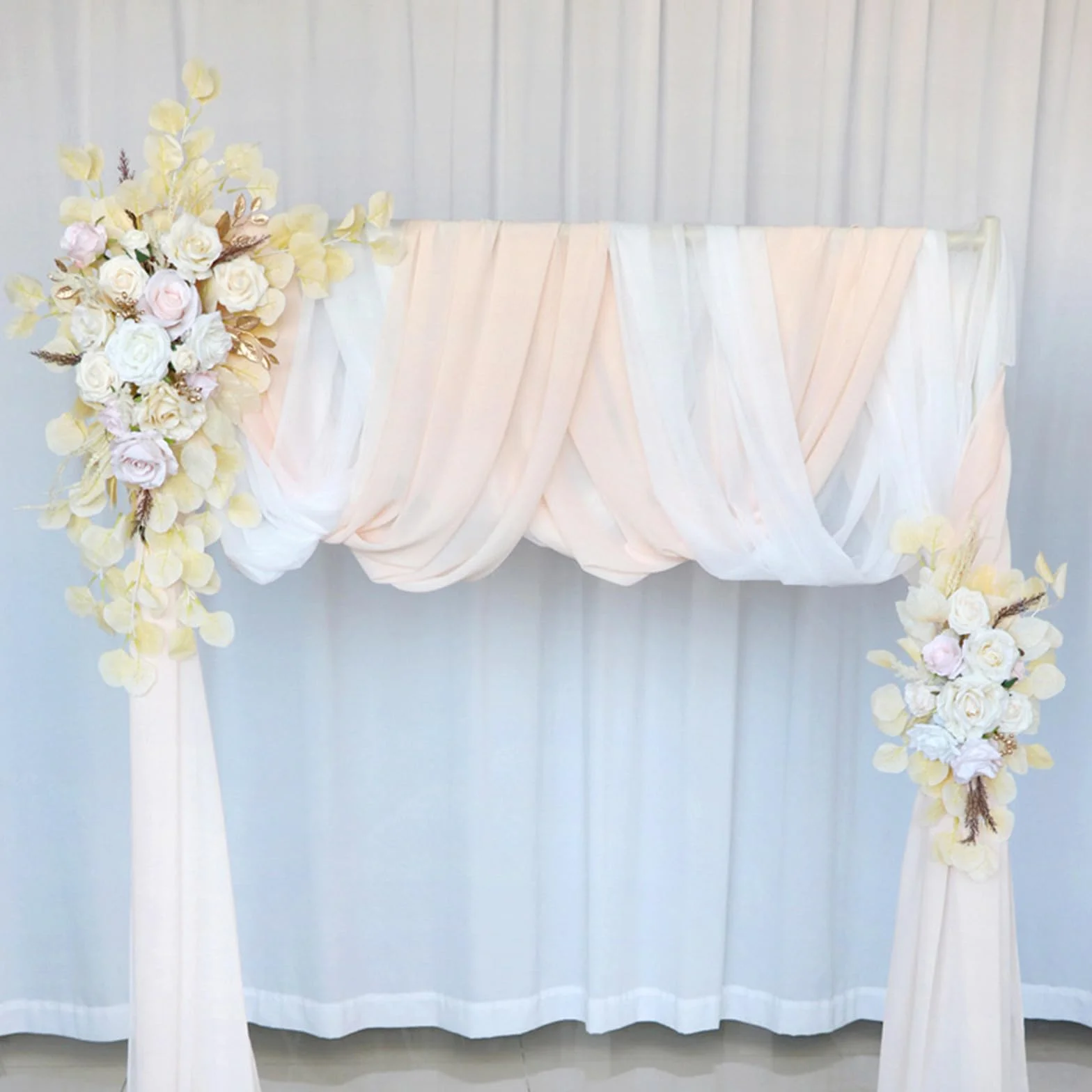 Kit de flores artificiales de arco de boda, paquete de 2, guirnalda de flores artificiales de boda, letreros de bienvenida, decoraciones florales para ceremonia de boda, recepción,