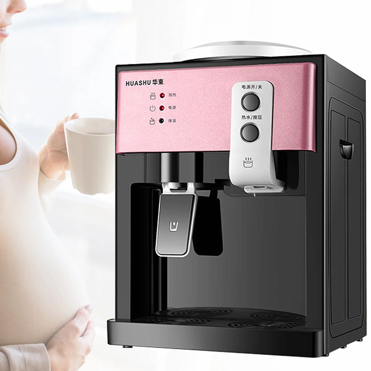 Dispensador de Agua de Escritorio Con Sistema de Caliente y Fría, Enfriador de Carga Superior para Dormitorio