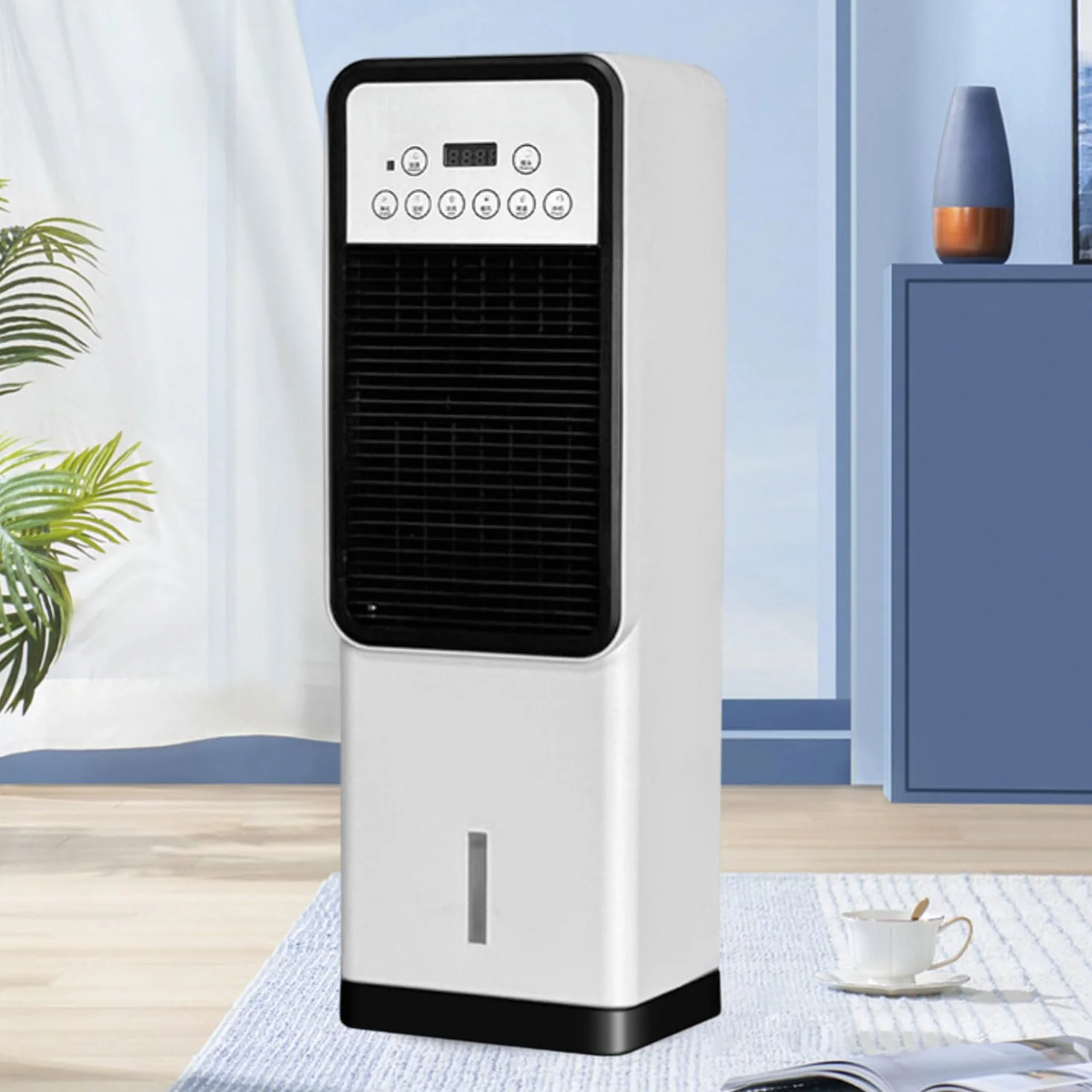 Aire Acondicionado Portatil Silencioso 3 en 1 Enfriador de Aire Evaporativo Sin Tubo Exterior 3L Tanque Agua 3 Velocidades Viento Temporizador 12H 120° Oscilación Ventilador de Enfriamiento