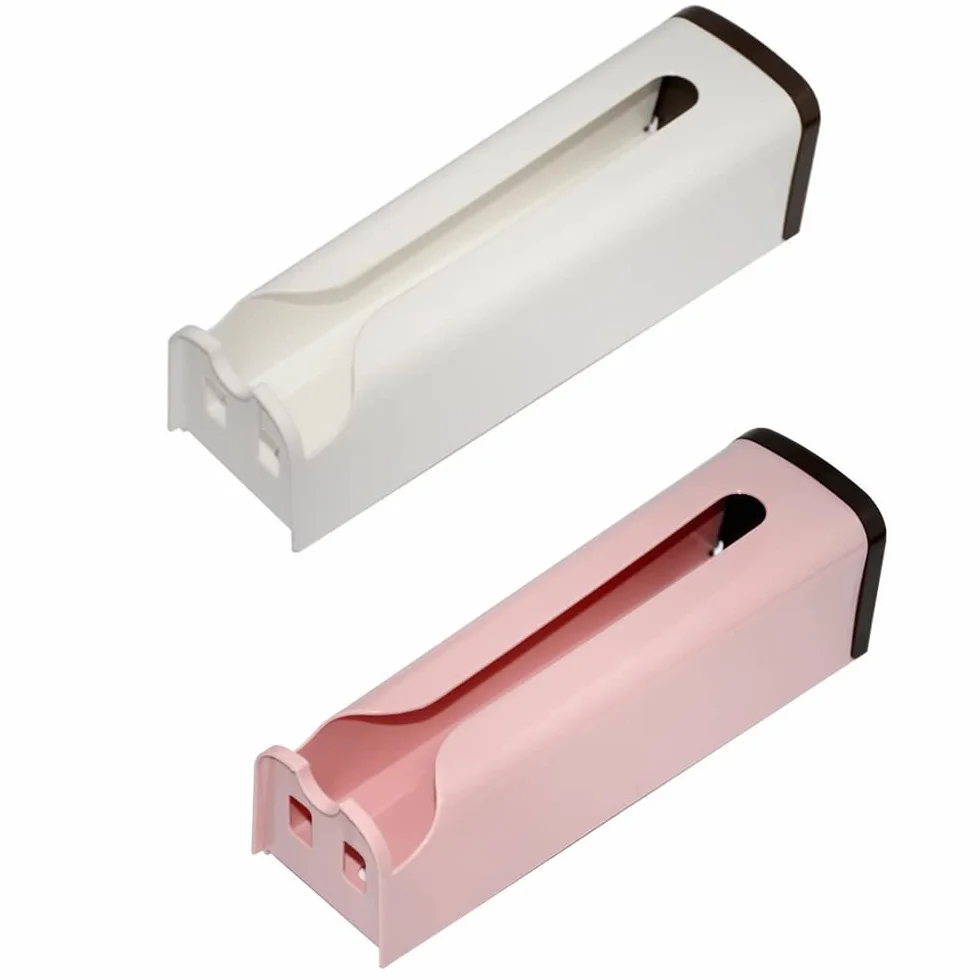 Soporte para bolsa de plástico, soporte para pared, bolsa de almacenamiento de basura, dispensador de bolsas de basura para cocina, hogar, baño (color E)