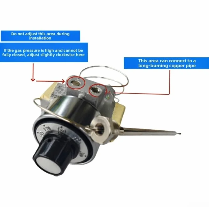 Válvula de control de temperatura para freidora de gas comercial 150-200C rango ajustable termostato reemplazo para restaurante cocina uso