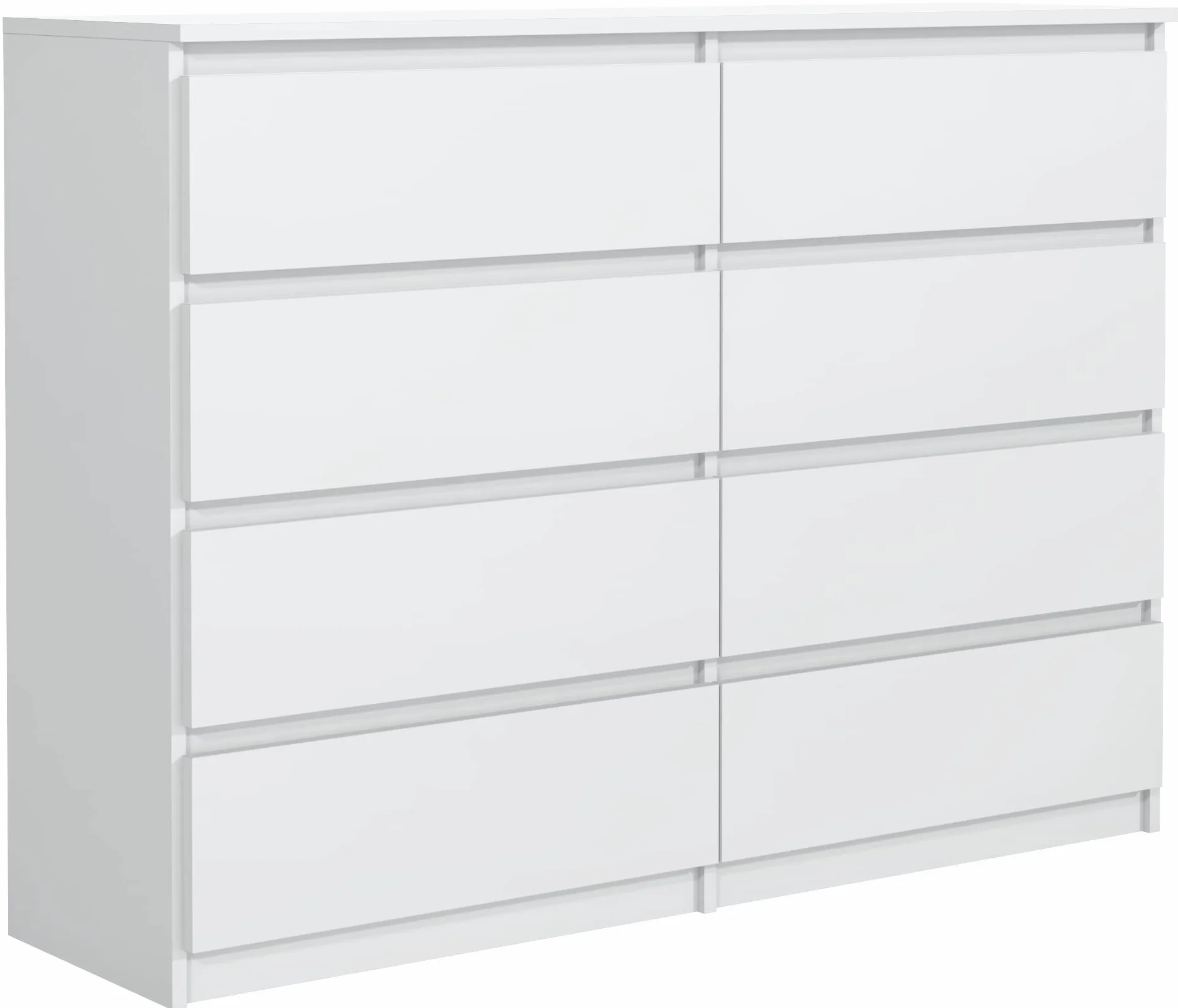 meble masztalerz Comoda Dormitorio 8 Cajones 120 cm - Cajonera Armario Interior - Sinfonier Dormitorio Alto - Muebles para el Salón - Cómoda Moderna - Blanco 120x101,5x39 cm