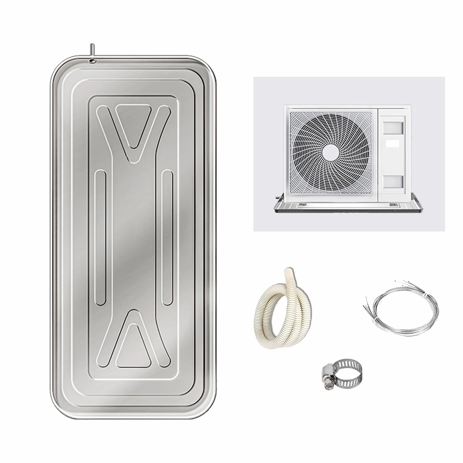 Bandeja aire Acondicionado, Sin Fuga Bandeja de Goteo del Colector de Agua Condensada, Acero Inoxidable 304, Bandeja Grande(100x47.5cm/39.3x18.7in)