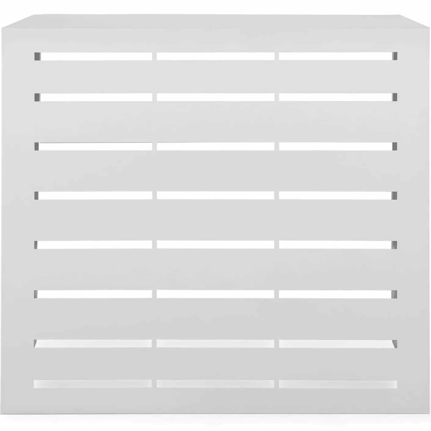 IDMarket - Cubierta de aire acondicionado de metal blanco protección unidad exterior 95 x 50 x 80 cm
