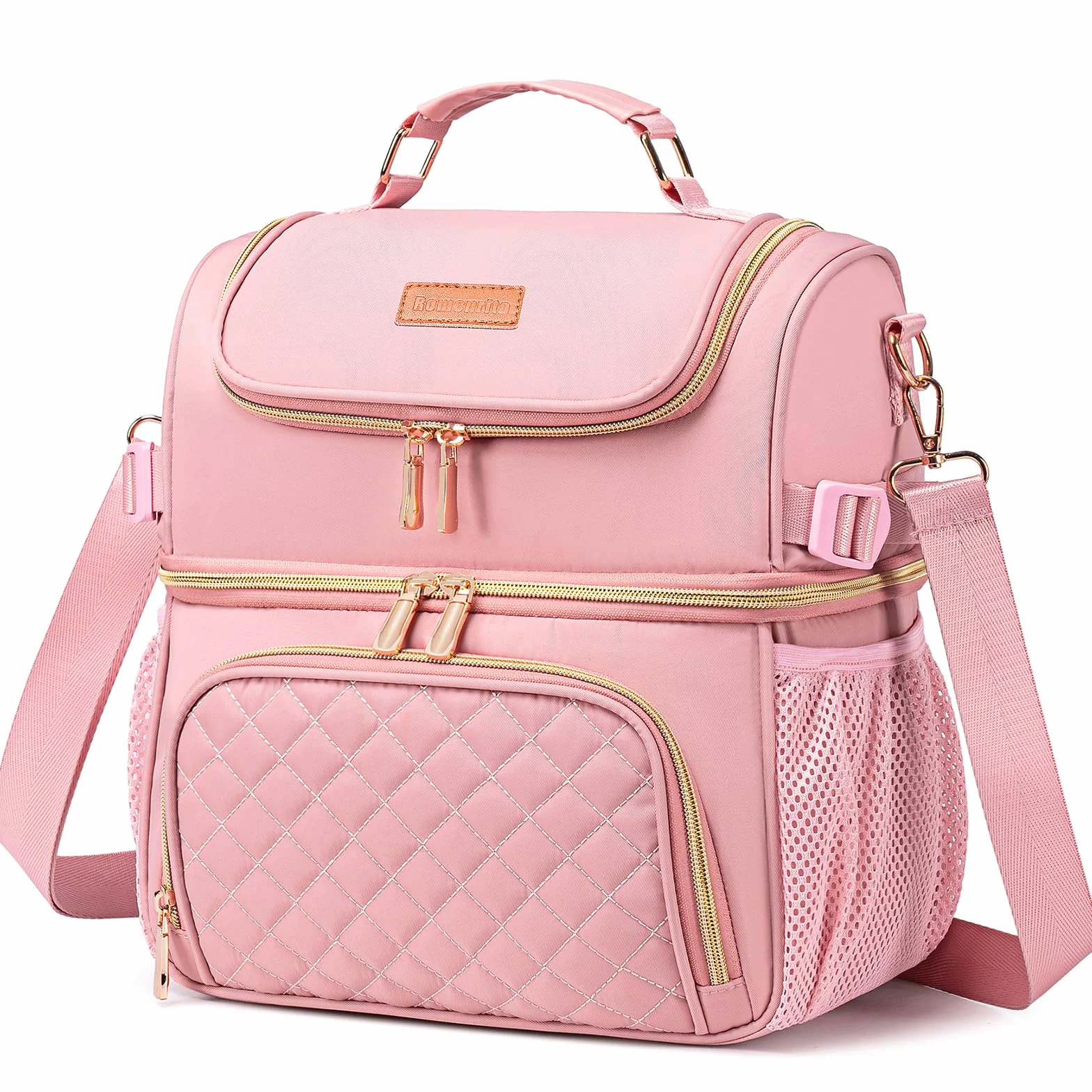 Lonchera para mujer, lonchera de doble compartimento para el trabajo, lonchera a prueba de fugas, lonchera grande aislada para adultos, para mujeres y hombres, bolsa de almuerzo para picnic