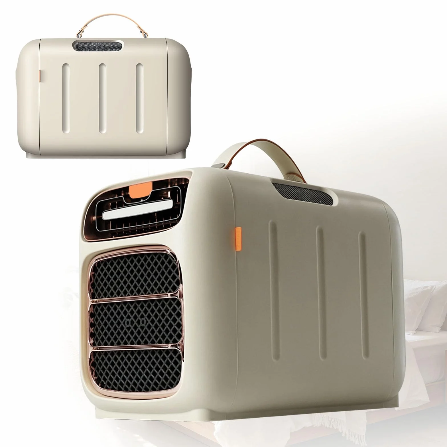 Aire Acondicionado Camping Portátil, Climatización Autocaravana 4800 BTU, Ventilador Enfriador Sin Tubo Evacuación con Deshumidificador para Caravana y Remolque