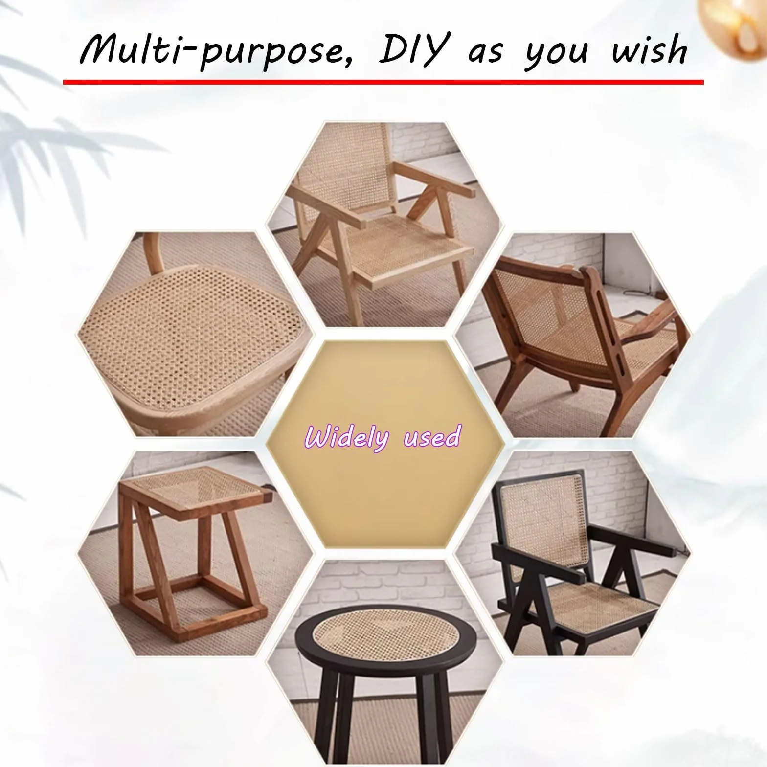 Rejilla de Mimbre Natural, Ratan Rollo Mimbre, Rollo de Ratán 80x100cm para Muebles, Mimbre Rollo, Rattan, Rollo Ratan, Material Plano de Ratán por Metros, Decoración para Sillas(80x250cm)