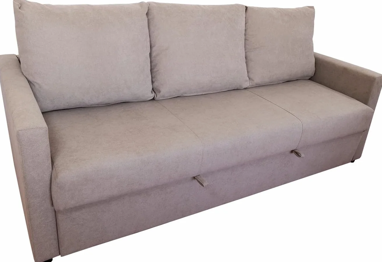MUEBLIX.COM | Sofa Cama Gondola, 3 Plazas, Sillón Cama, Confortable y Diseño Moderno, Asientos de Espuma de Alta Densidad, Color Beige