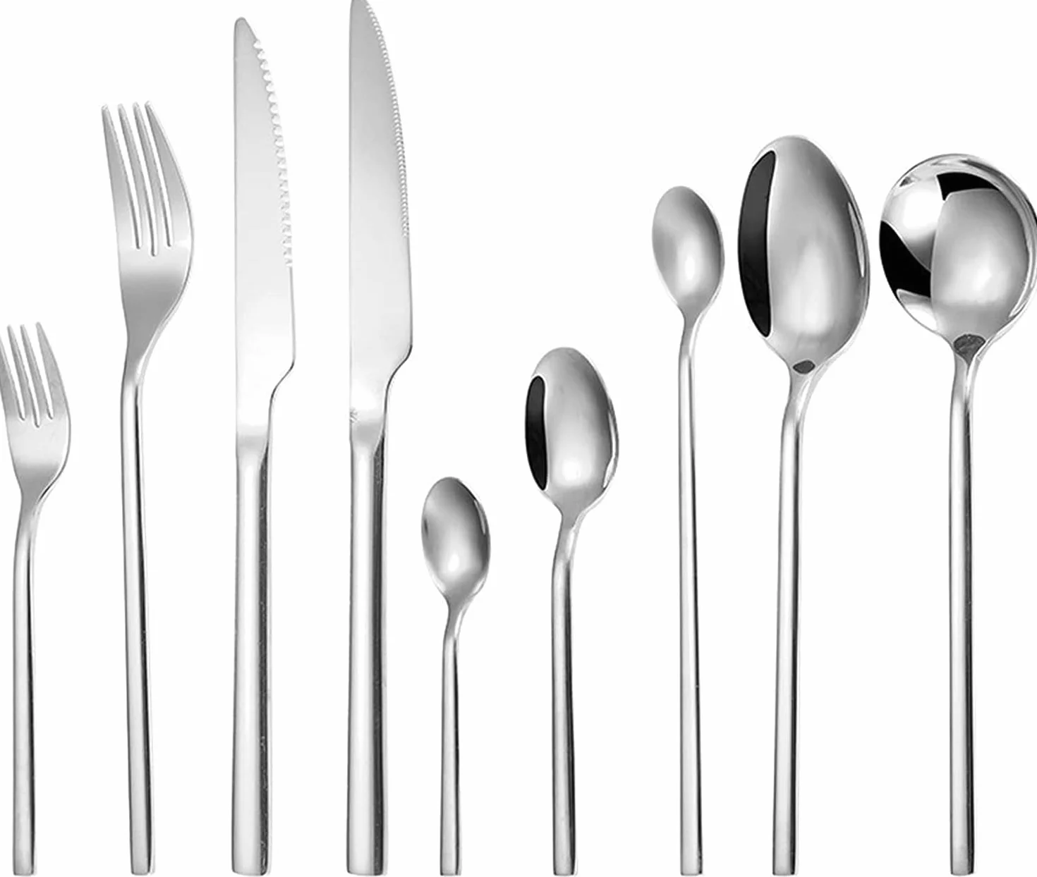 Genérico Juego de Cubiertos de Acero Inoxidable de 9 Piezas: Cubiertos Premium para el hogar y el Hotel, Incluye Cuchillo, Tenedor y Cuchara. Vajilla Occidental Elegante para Bodas y Banquetes.