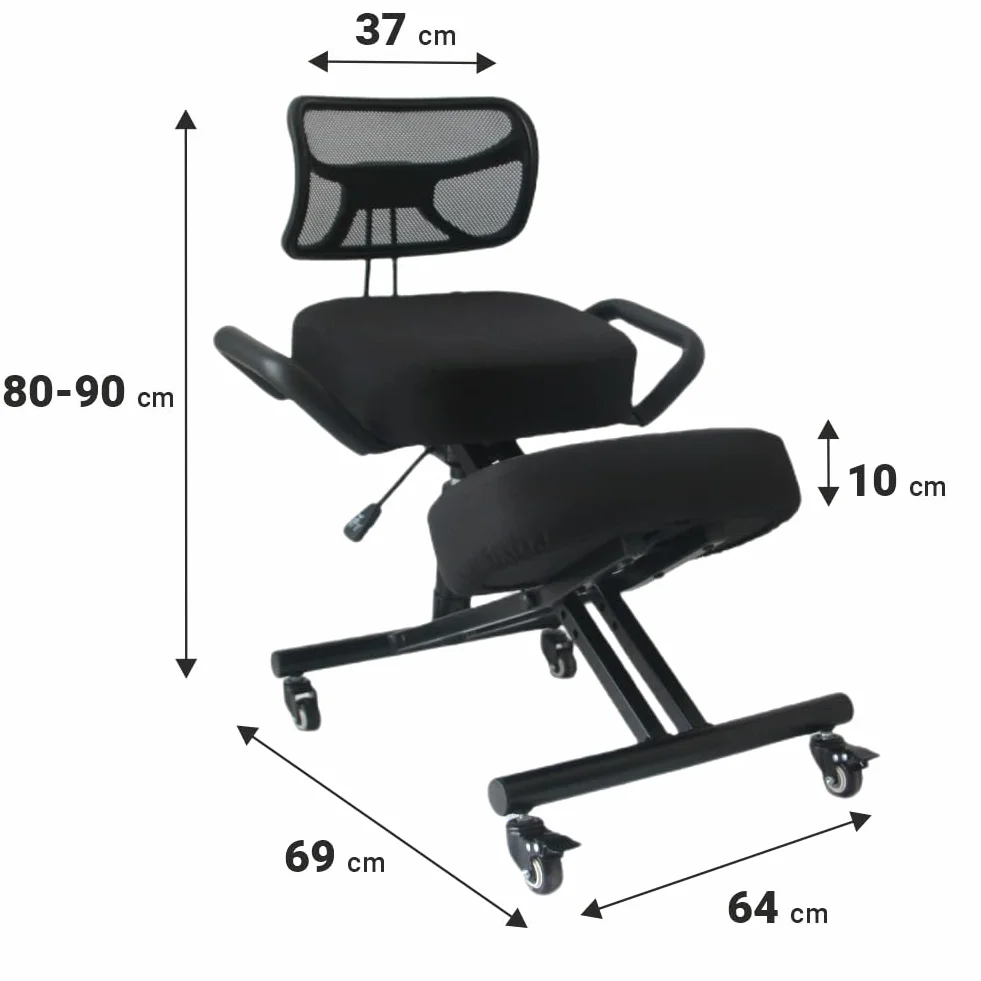 BLACK POINT O'KNEEL Silla Ergonómica de Rodillas de Tela de Lino para el hogar y la Oficina (Funda de Tela Negra incluida)