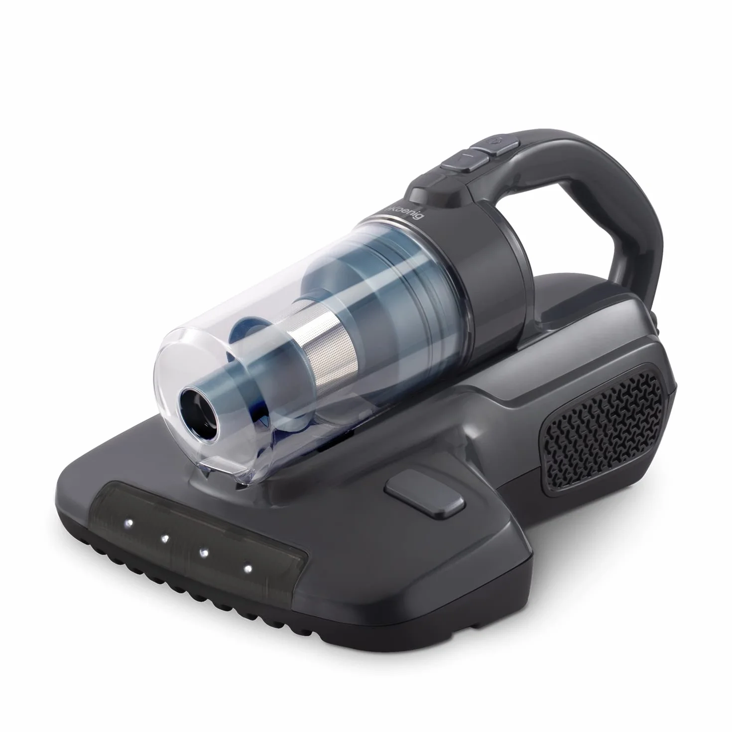 H.Koenig Aspirador de Mano Colchón y Textiles UMAT40, Succión, Lámpara UV, Batteo, Antiácaros y Antibacterianos, Ergonómico, Filtro Hepa, para Colchones, Sofá y Otros Tejidos, 400 W