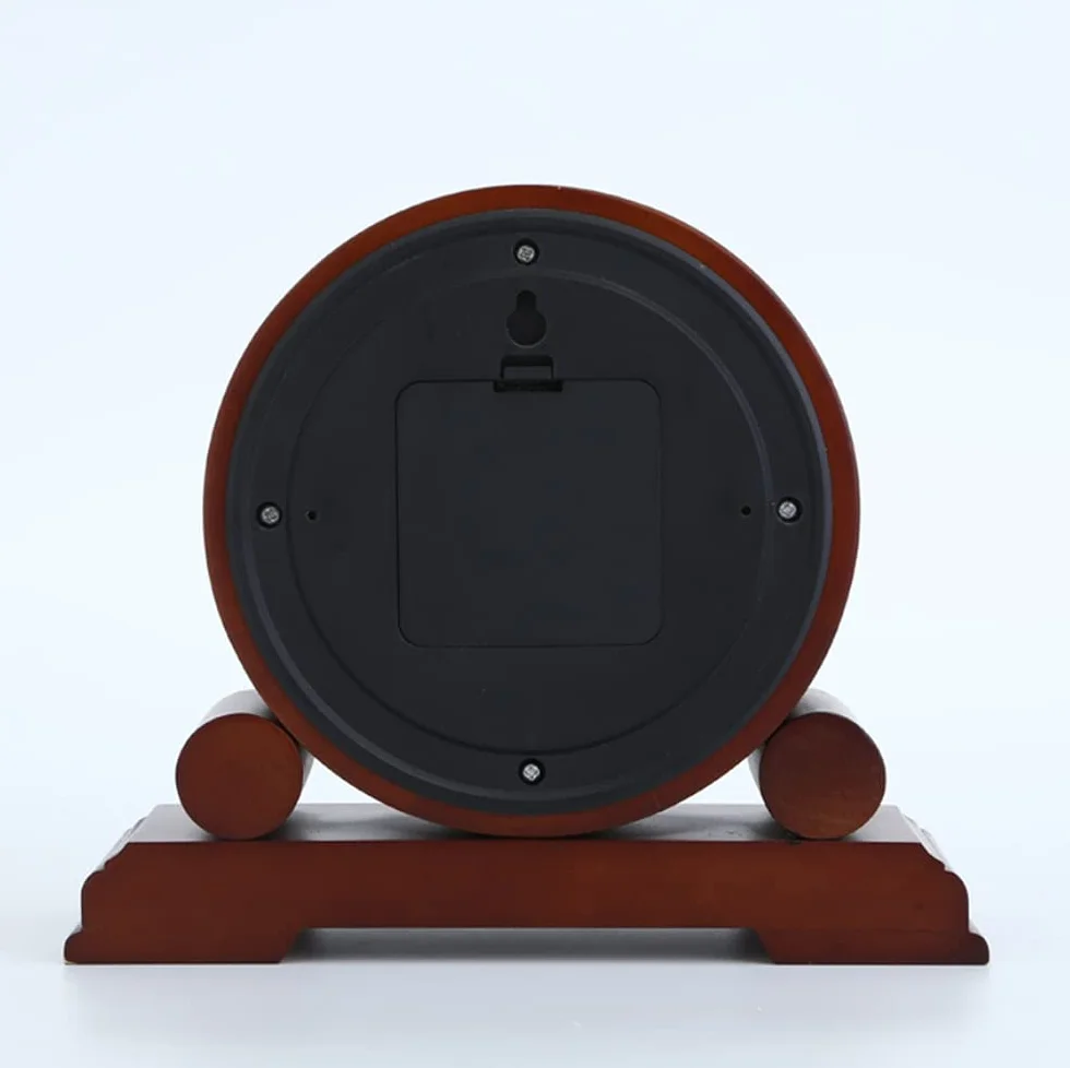 Reloj, Reloj de Mesa de Madera Maciza Hecho a Mano, Reloj de Escritorio, Sala de Estar, Oficina, Estudio, Movimiento silencioso de escaneo con Esfera y números de Bronce,