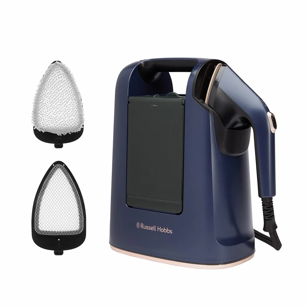 Russell Hobbs Plancha Vertical [2 en 1: Plancha y Vaporizador] Steam Genie Maestro (1700W,20g/min) 2 Accesorios: Delicados y Tapicería,Placa Cerámica,Depósito 750 ml,Almacenaje Integrado, 27600-56