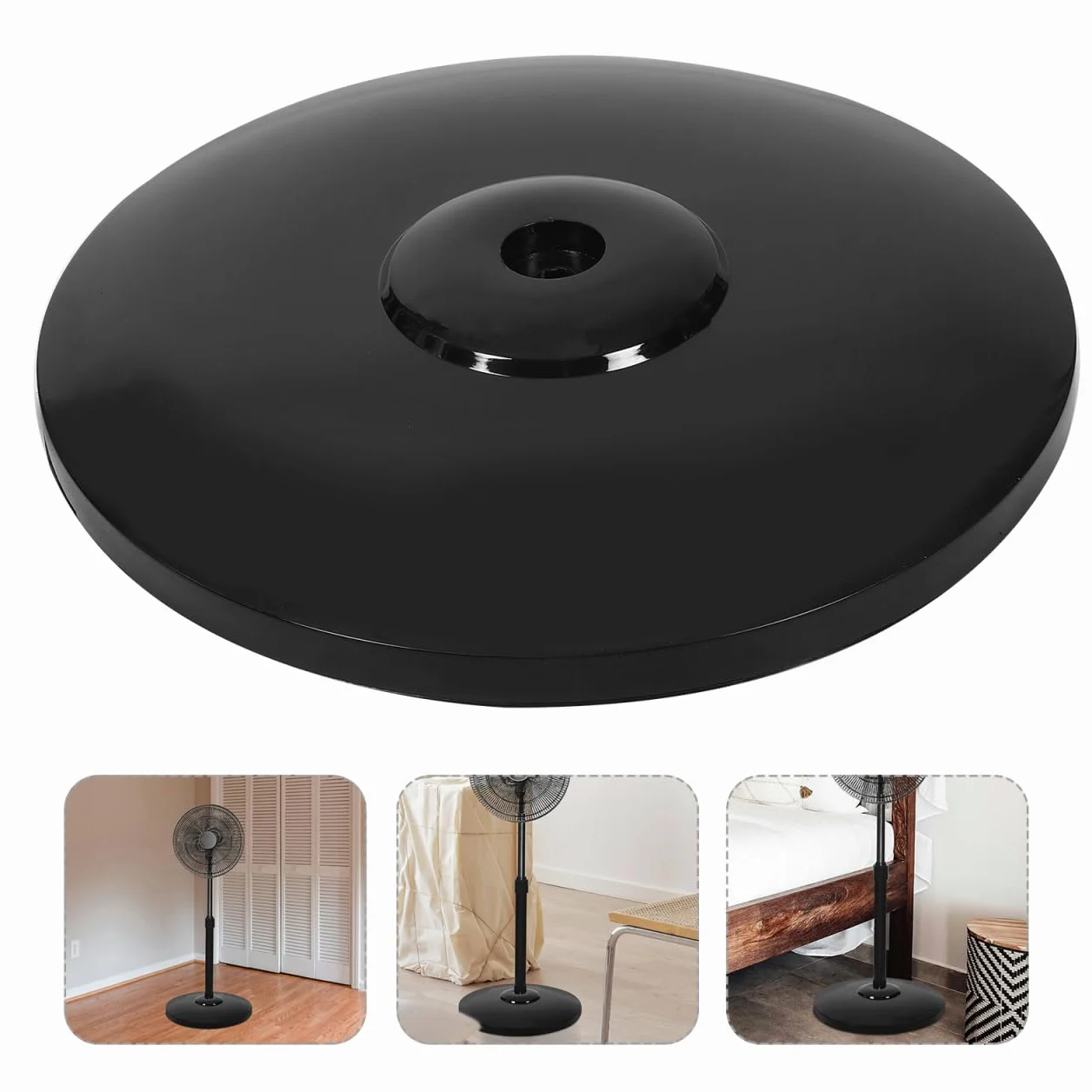 PRETYZOOM Base De Ventilador De Pie De PláStico Negro 15.35X15.35X1.57In Soporte Estable Reemplazable Para Ventilador De Pedestal FáCil InstalacióN Accesorio Para Hogar