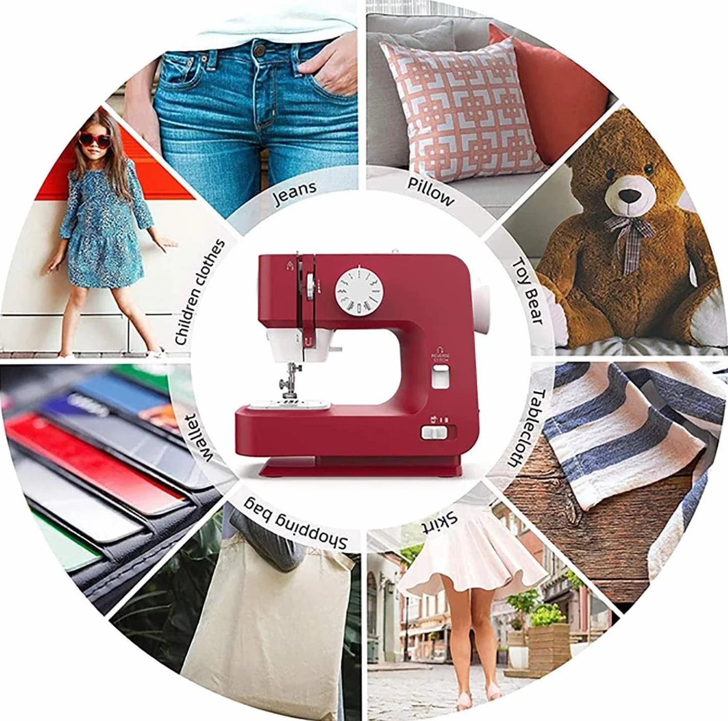 Mini máquina de coser, máquina de coser eléctrica con 12 patrones de puntada, uso doméstico, fácil de operar, ideal para principiantes y proyectos de manualidades, diseño portátil