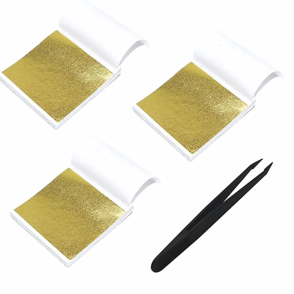 Imitación de oro 300 hojas papel dorado para manualidades proyectos arte decoración muebles dorado