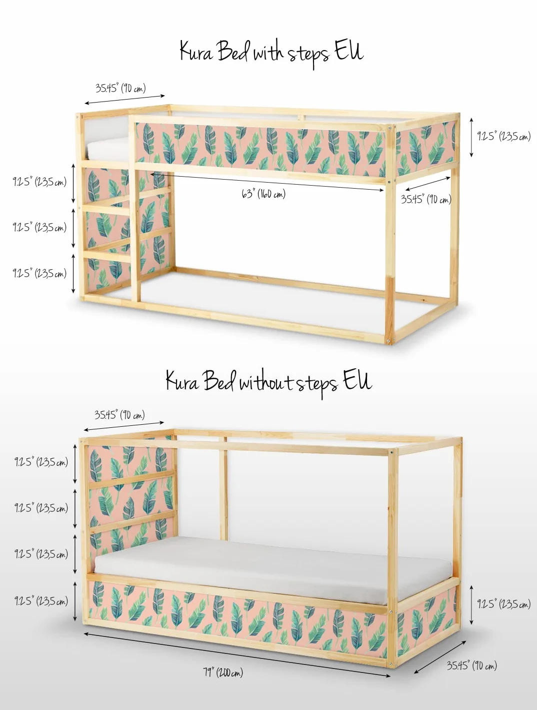 Coloray Conjunto de Pegatinas Set Cama Kura Pegatina con Pasos Para Niños - Patrón de naturaleza salvaje