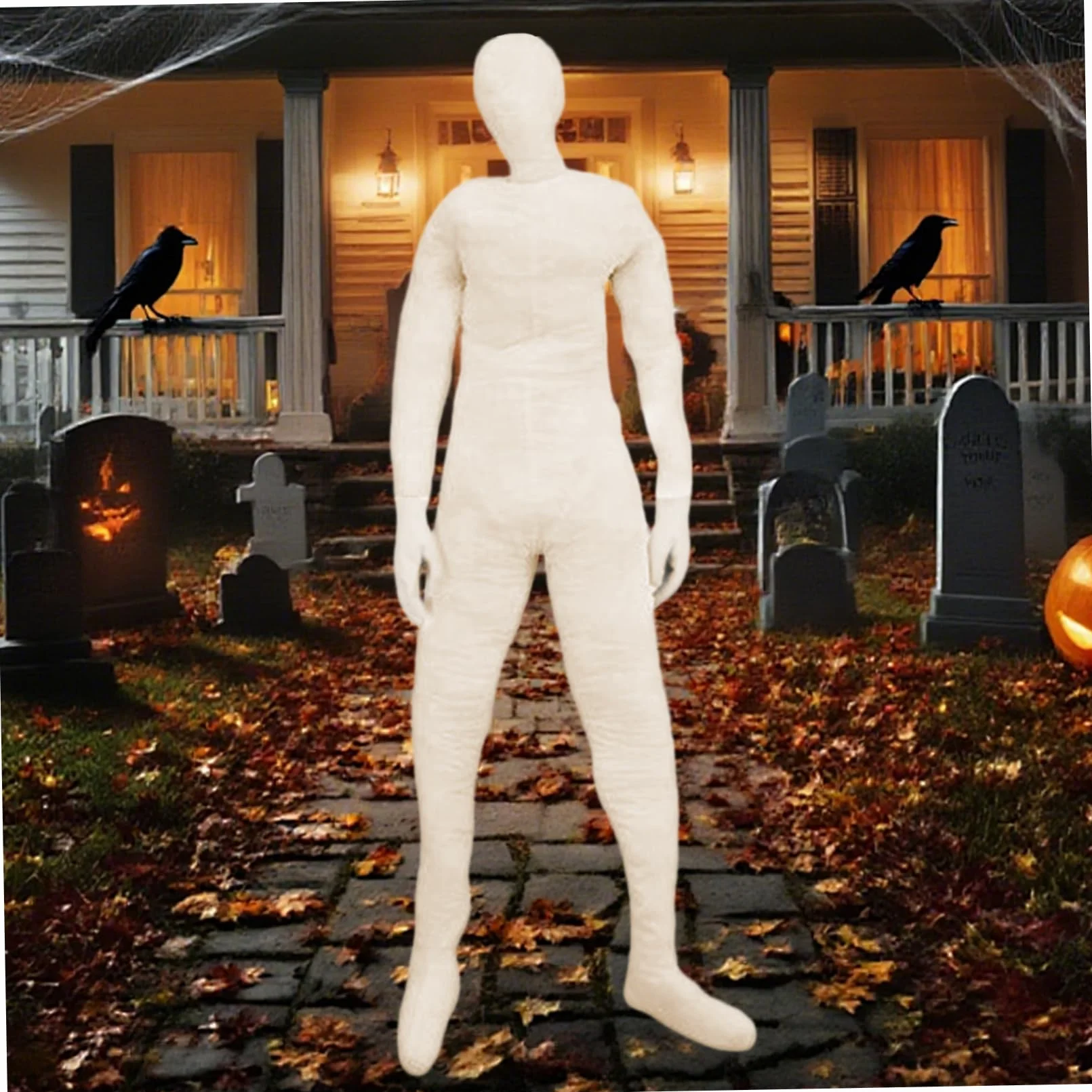 Muñecas Adultas de tamaño Completo, muñeco de Peluche de 70, 9 Pulgadas, maniquí articulado de Cuerpo Completo con Manos, decoración de Halloween para Fiestas de Casas encantadas, Beige, maniquí