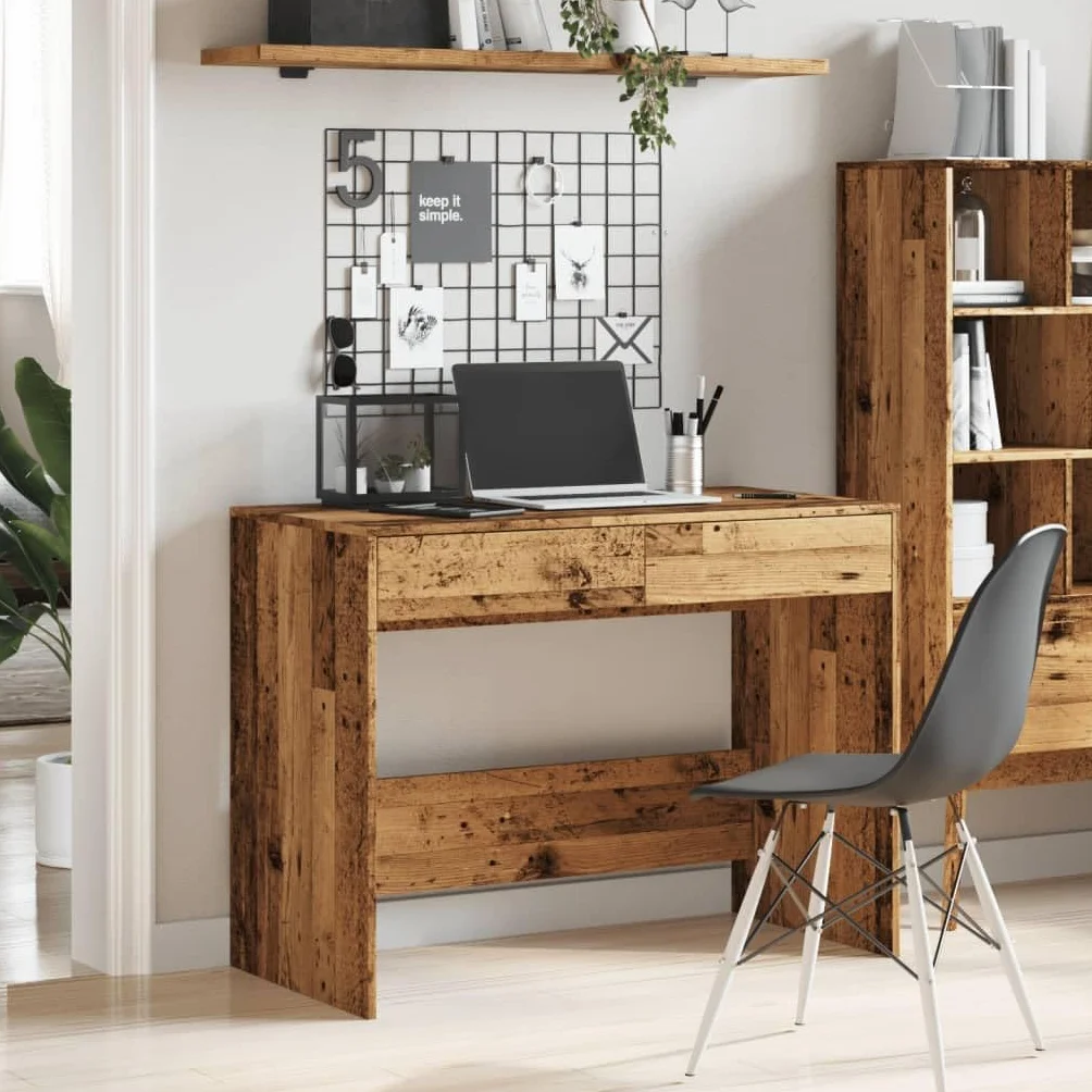 vidaXL Escritorio Madera ingeniería Madera Envejecida 101x50x76,5 cm