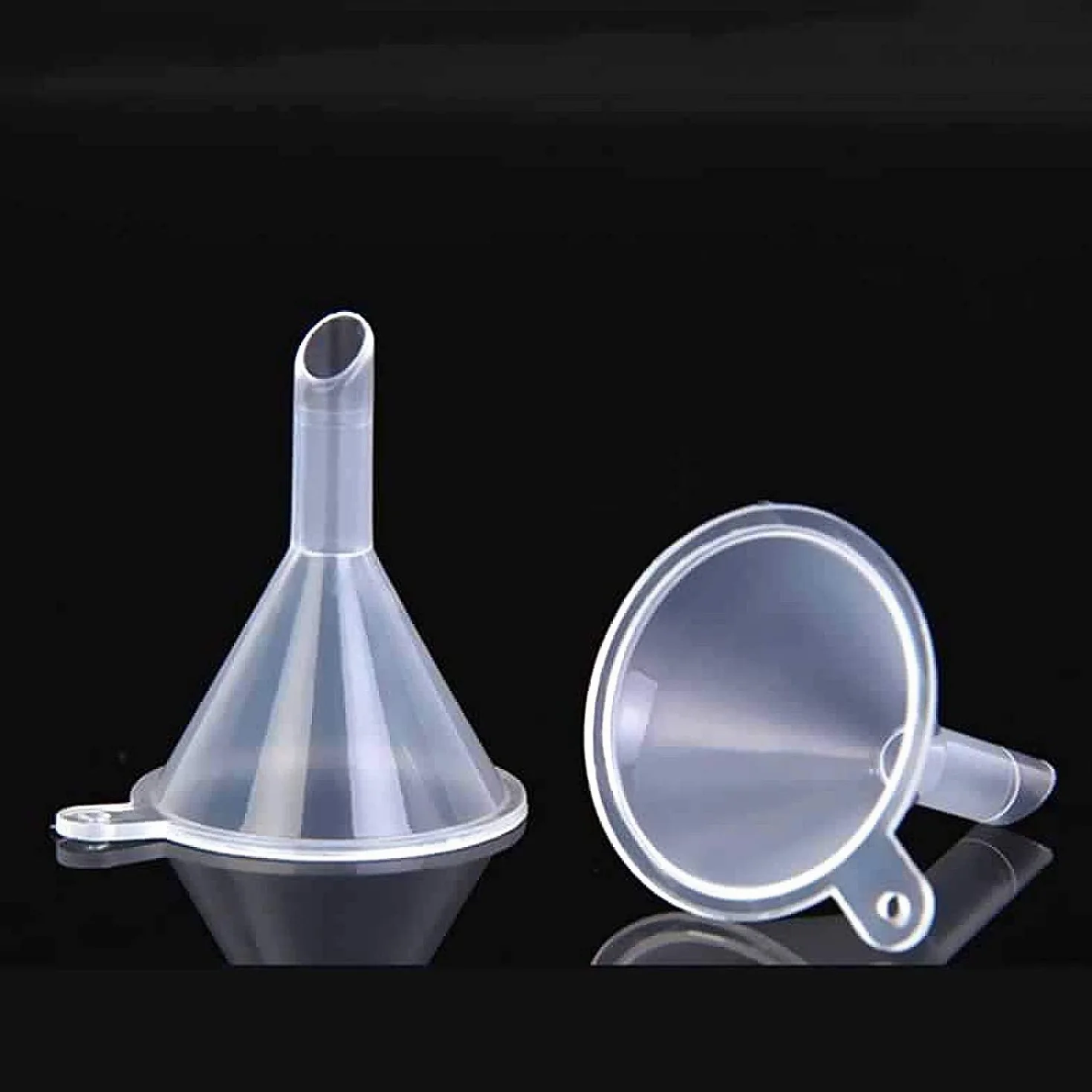 Mini Embudos de Plástico Transparente, 24 PCS, para Llenado de Botellas, Aceites Esenciales, Laboratorio