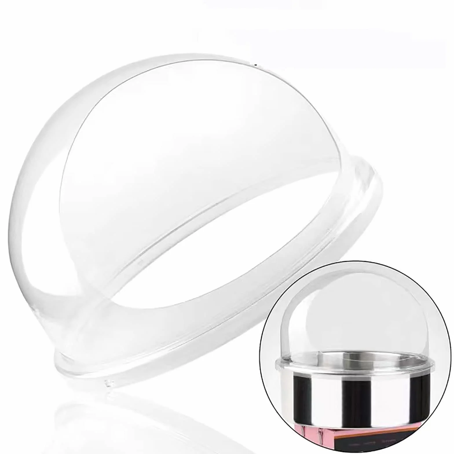 Cubierta para máquina de algodón de azúcar, protección contra burbujas, protege el hilo dental, evita el polvo y los dulces voladores, cubierta de cúpula de plástico de 20.5 pulgadas para máquina de